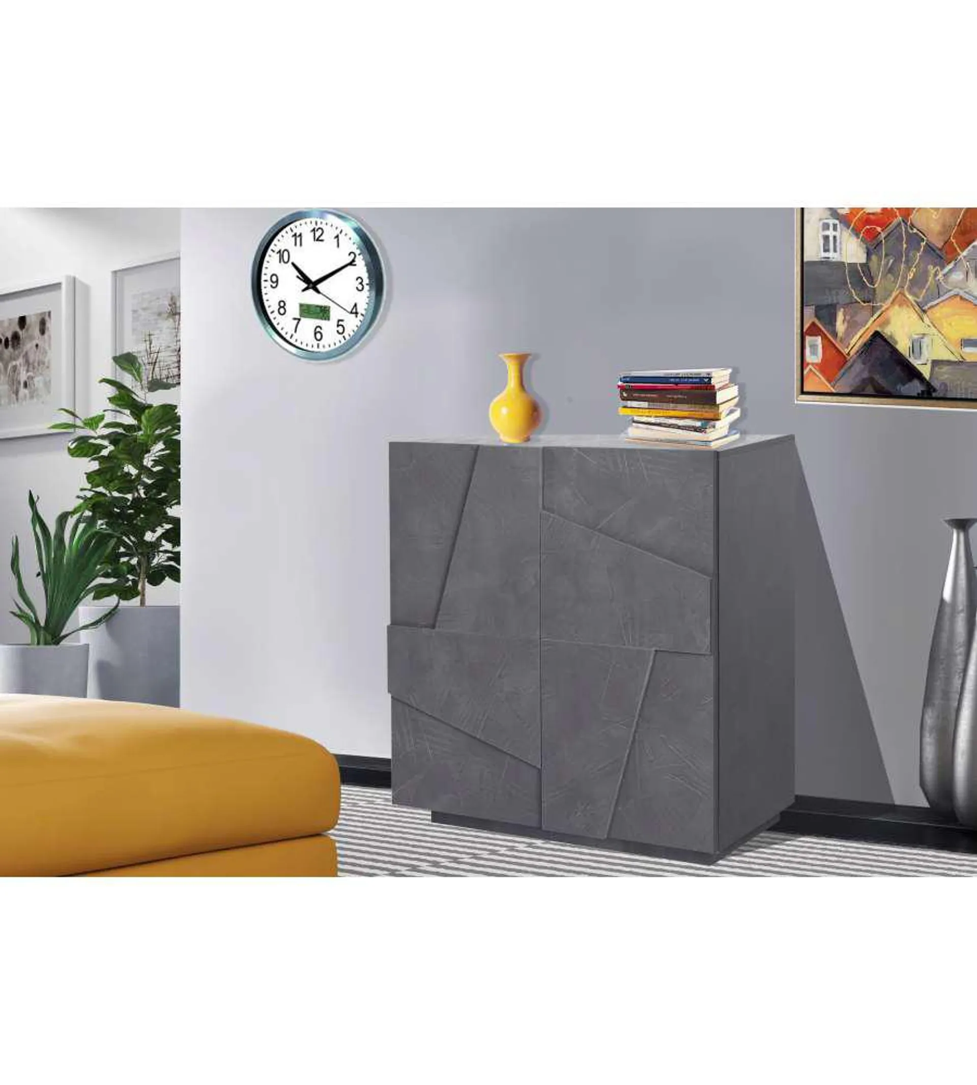 Credenza Ping Moderna 2 Ante Battente Ardesia