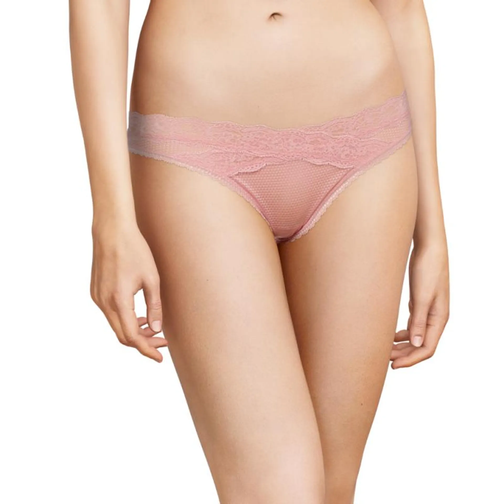 PAS-P57070-03P- Tanga Brooklyn in pizzo - rosa tutù