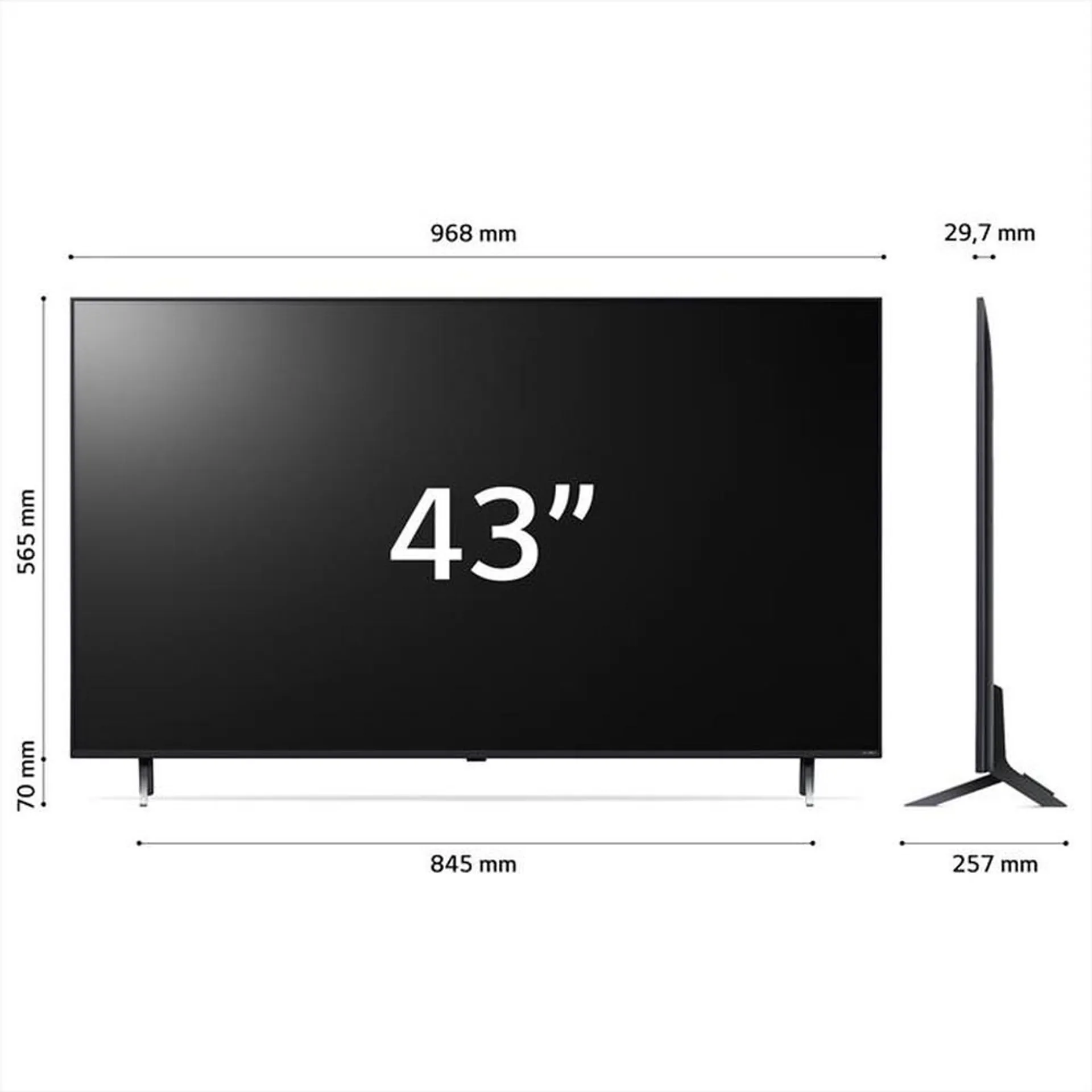 LG - Smart TV QNED UHD 4K 43" 43QNED80T6A-Blu