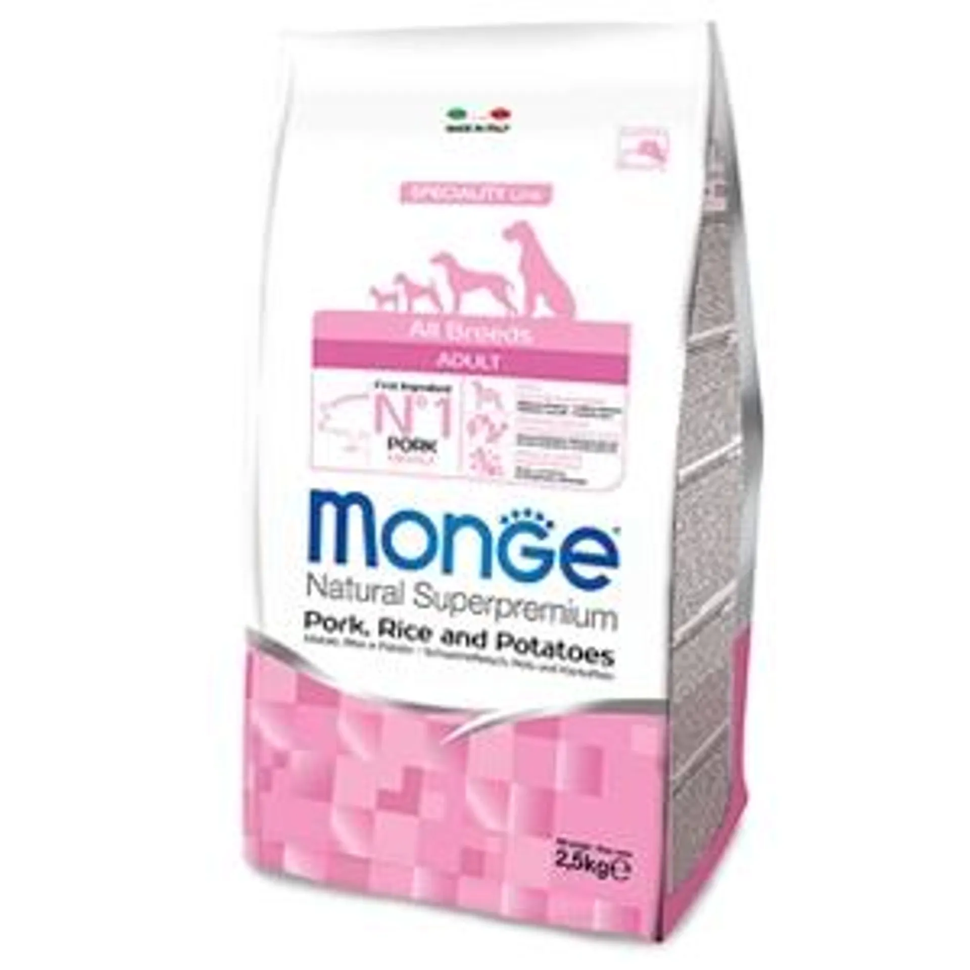 Monge - Natural Superpremium All Breeds Adult Maiale, Riso e Patate