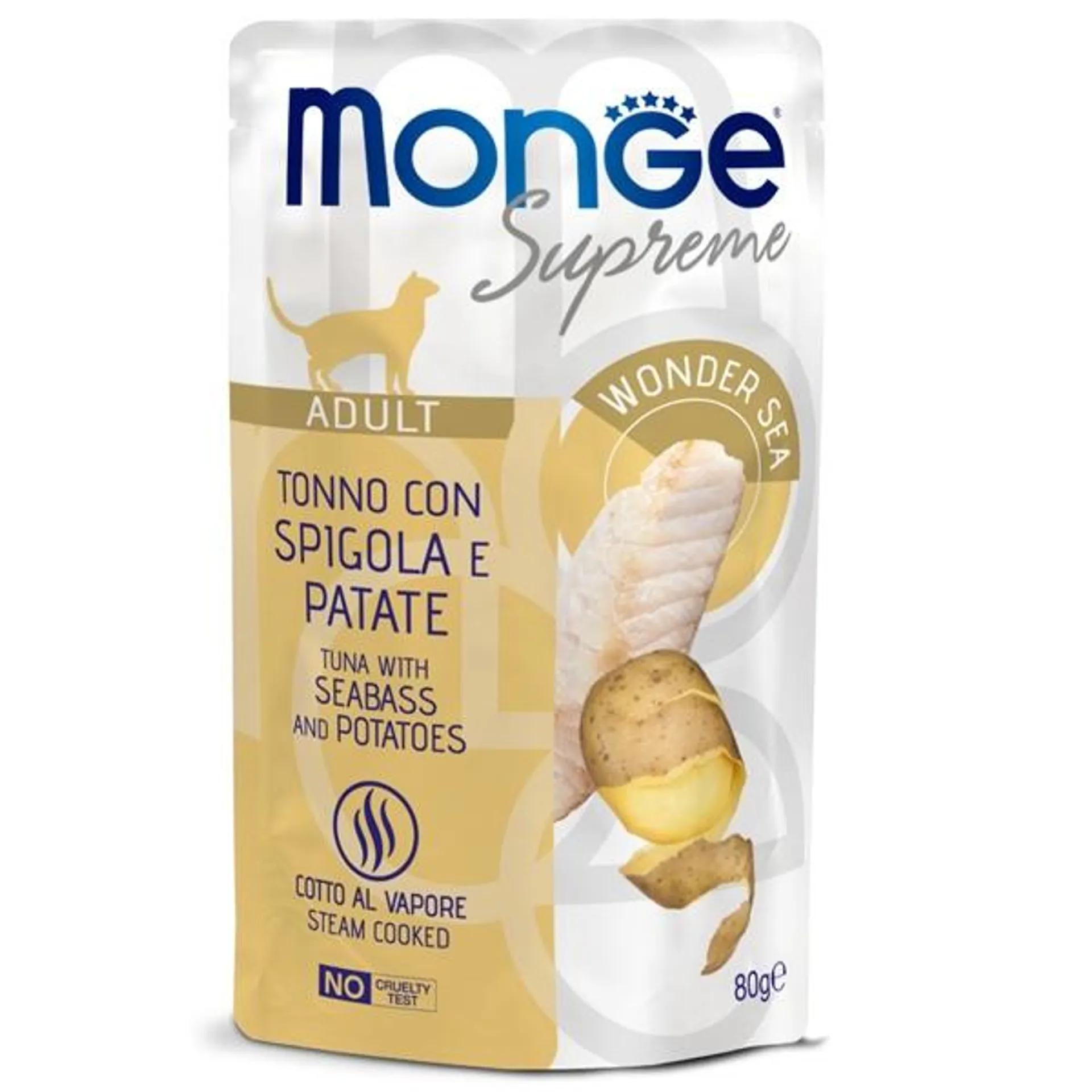 Monge - Supreme Adult Pezzetti di Tonno con Spigola e Patate