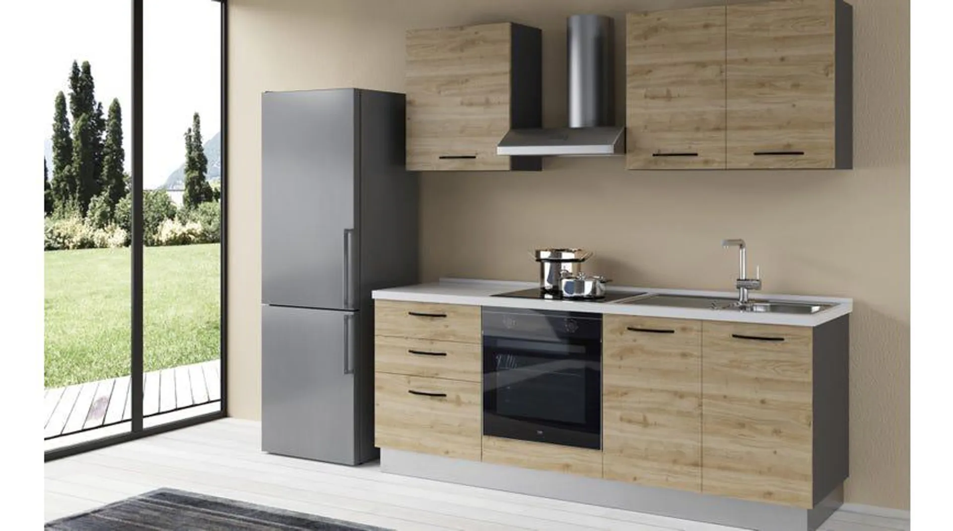 Gilda 2.0 cucina 270 cm colore rovere cadiz