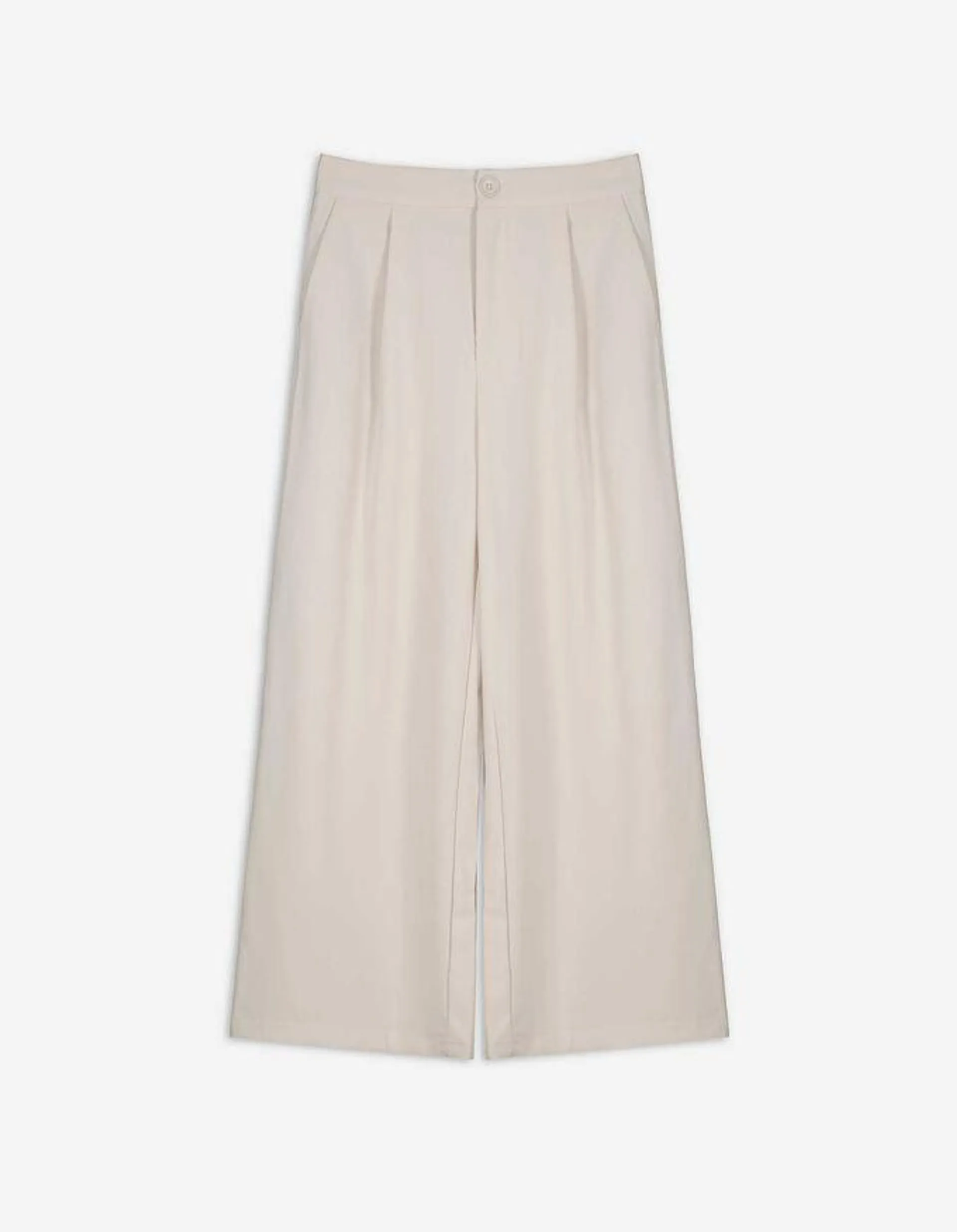 Pantaloni culotte - Misto viscosa - bianco