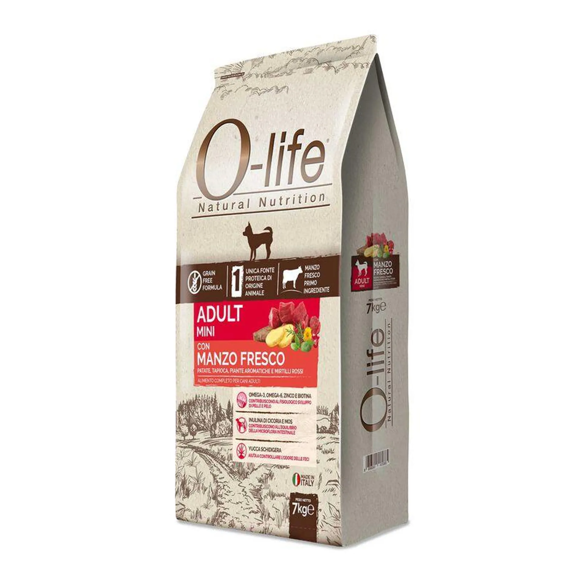 O-life Dog Adult Mini con Manzo Fresco 7 kg