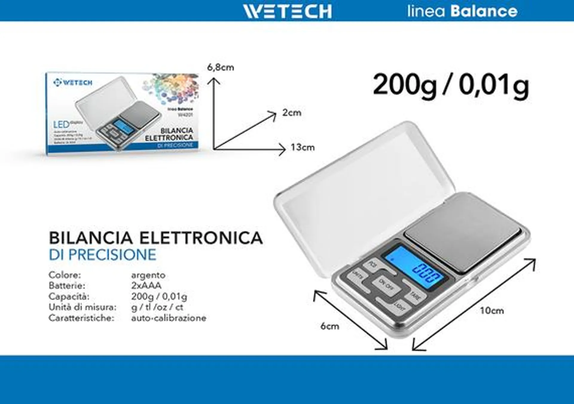 Wetech Bilancia Elettronica Di Precisione