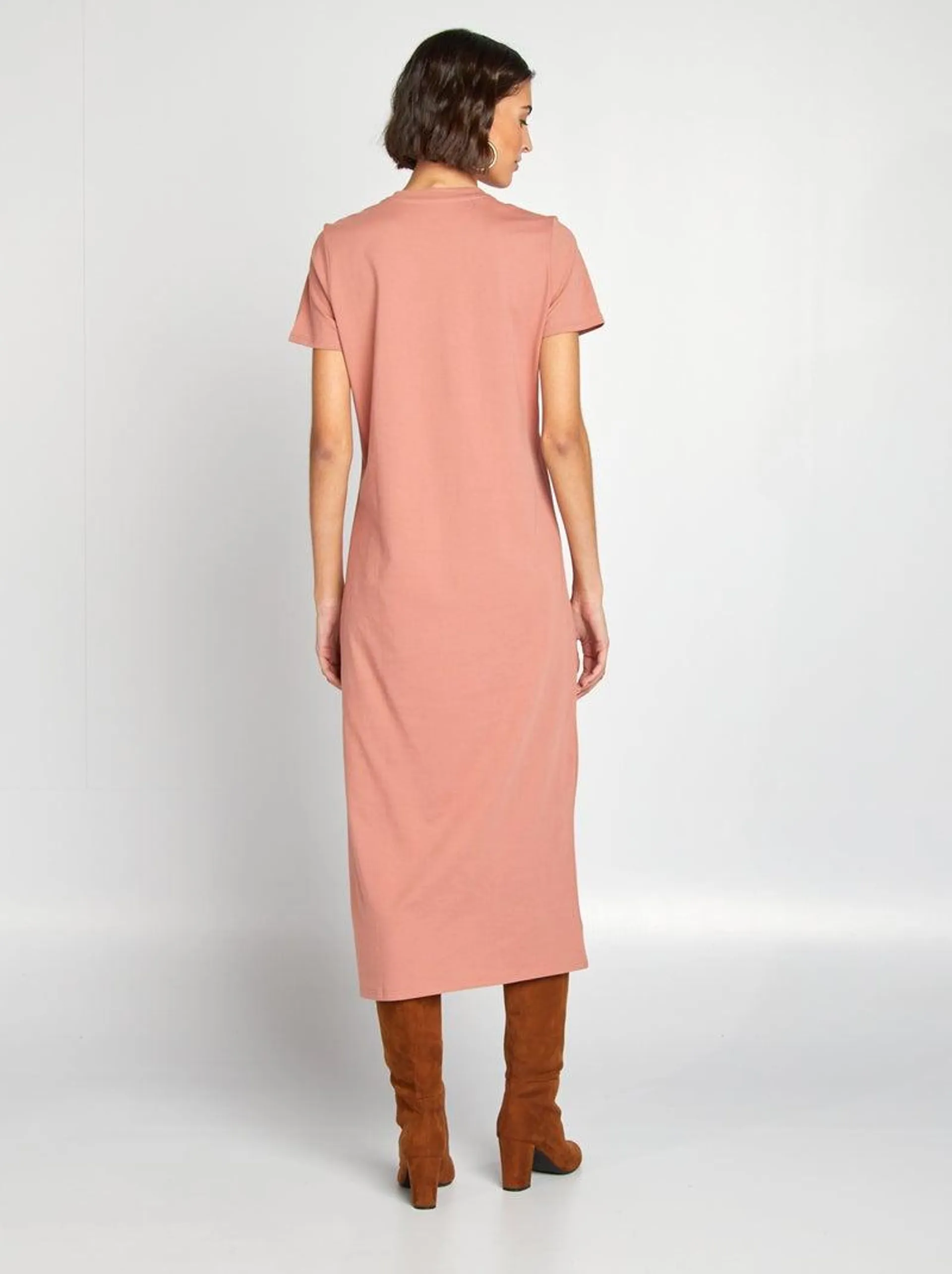 Vestito t-shirt lungo - ROSA