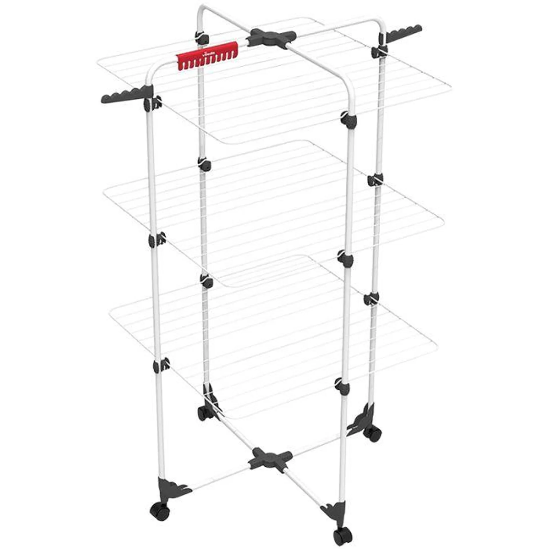 Vileda Stendibiancheria a torre mixer, in acciaio, 3 piani, stenditura 30 mt