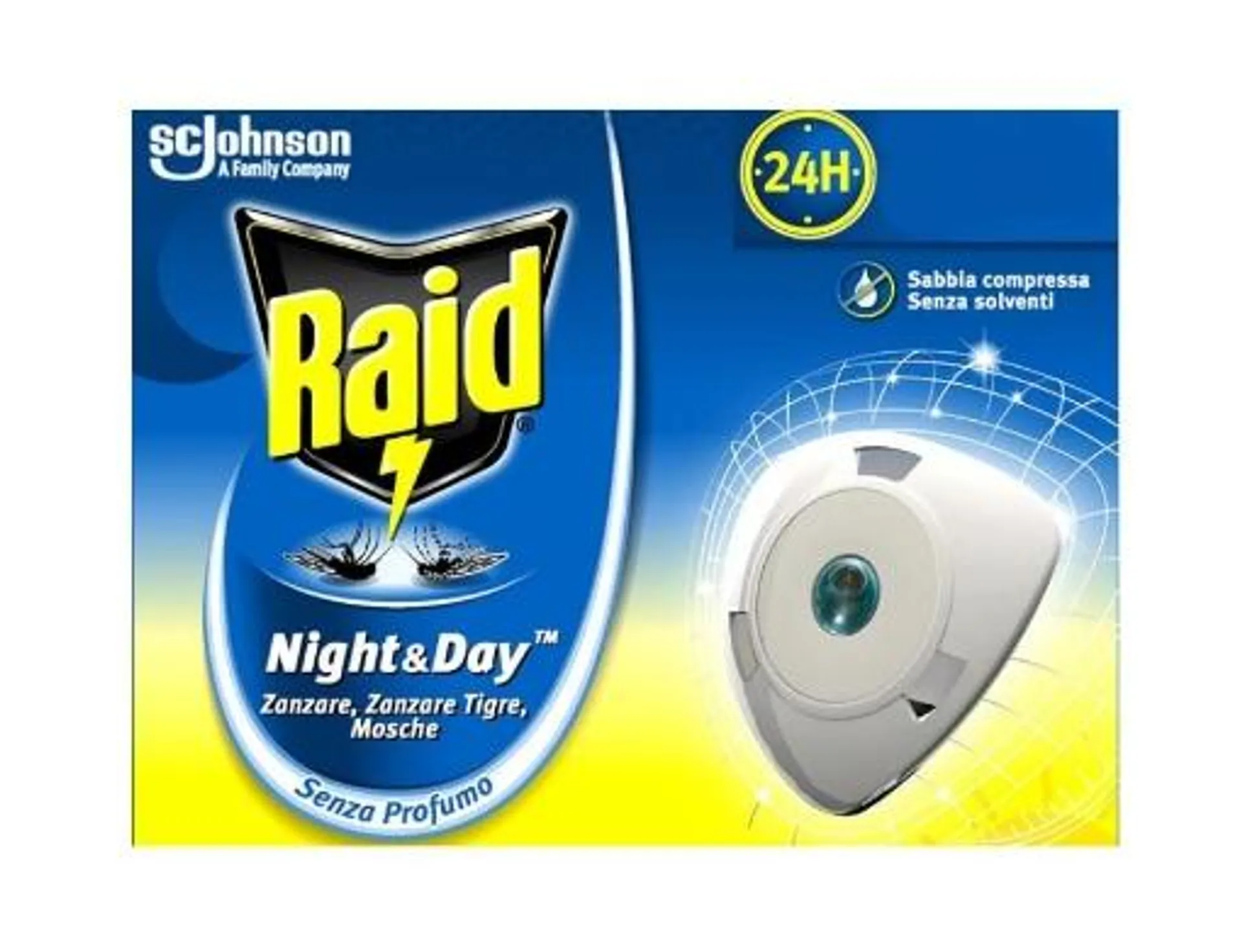 12 CONFEZIONI RAID NIGHT & DAY ANTIZANZARE RICARICA 24H