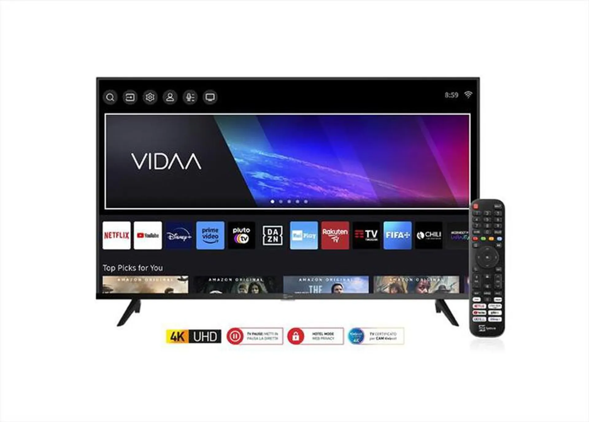 TELESYSTEM - Smart TV LED UHD 4K 43" SMV14-BLACK