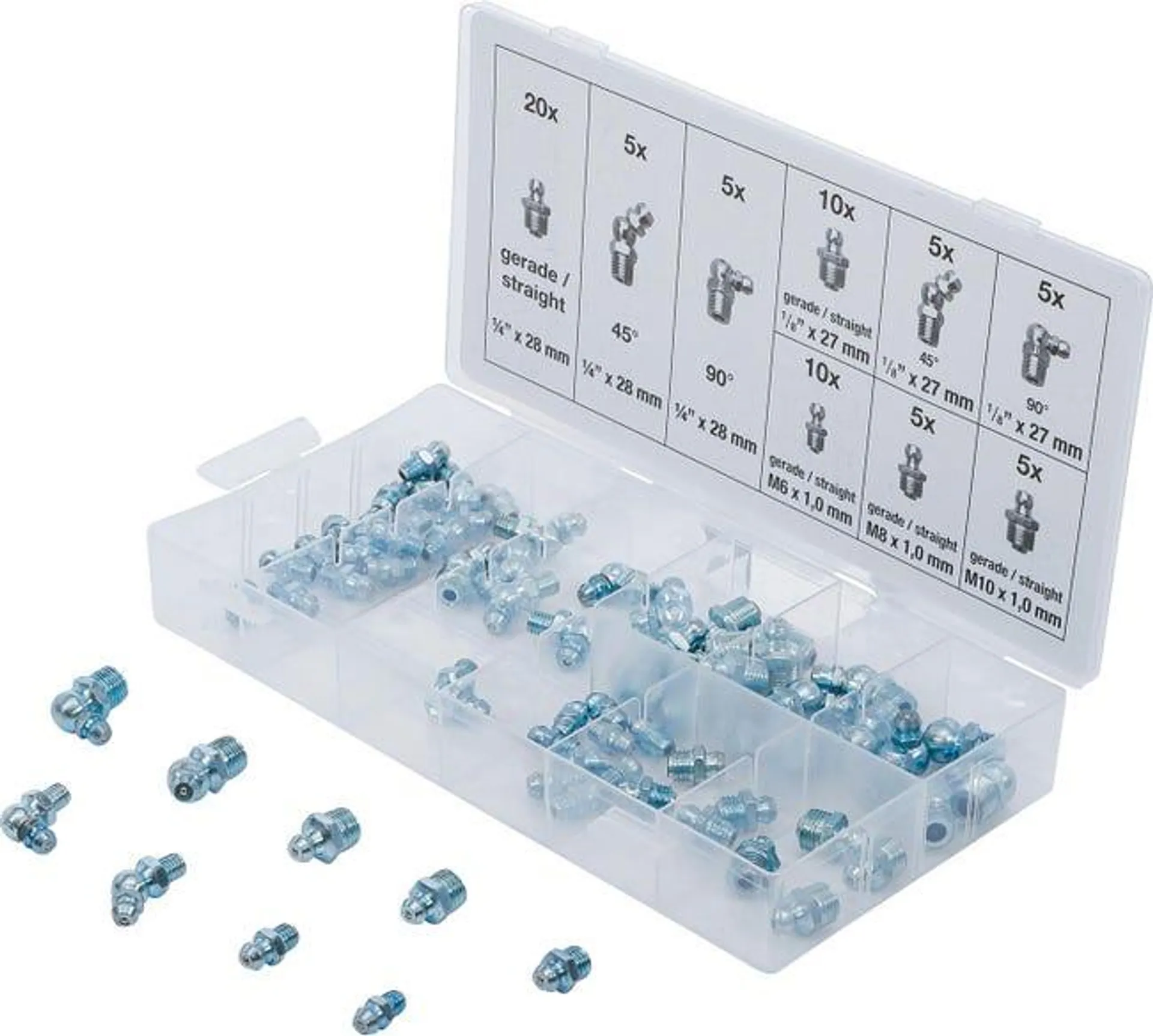 BGS Assortimento ingrassatori | metrico / dimensioni in pollici | 70