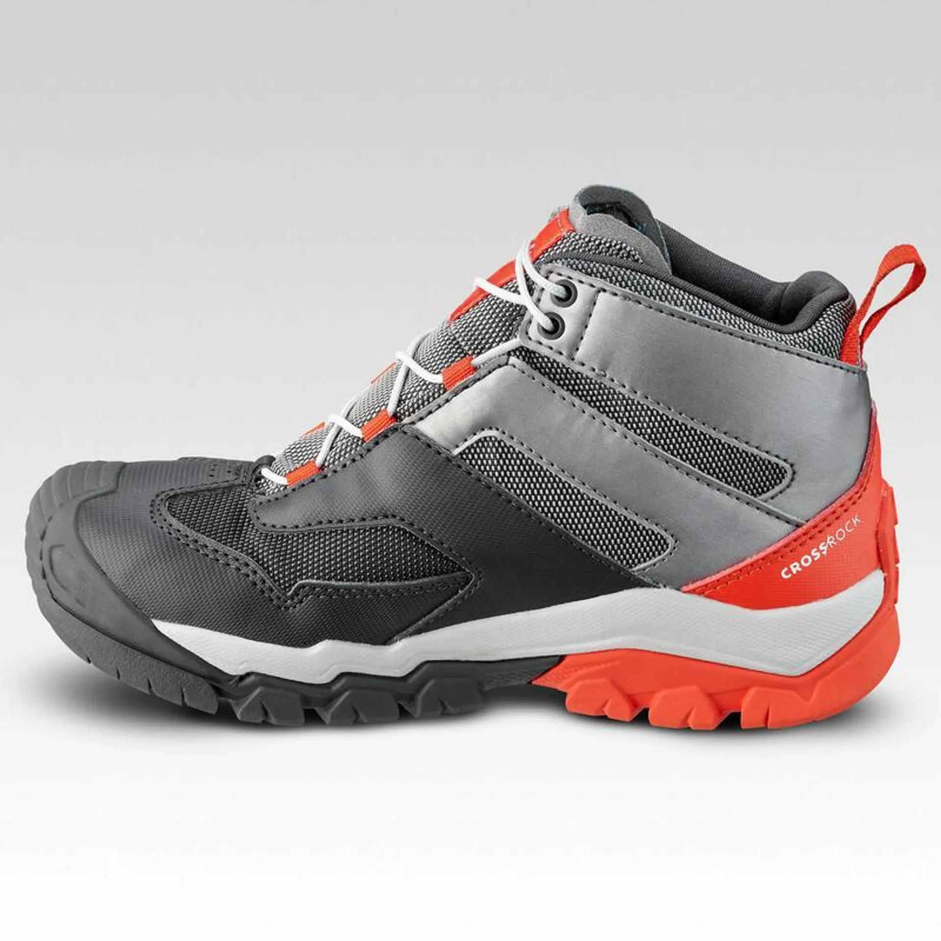 Scarpe trekking bambino CROSSROCK MID impermeabili grigie