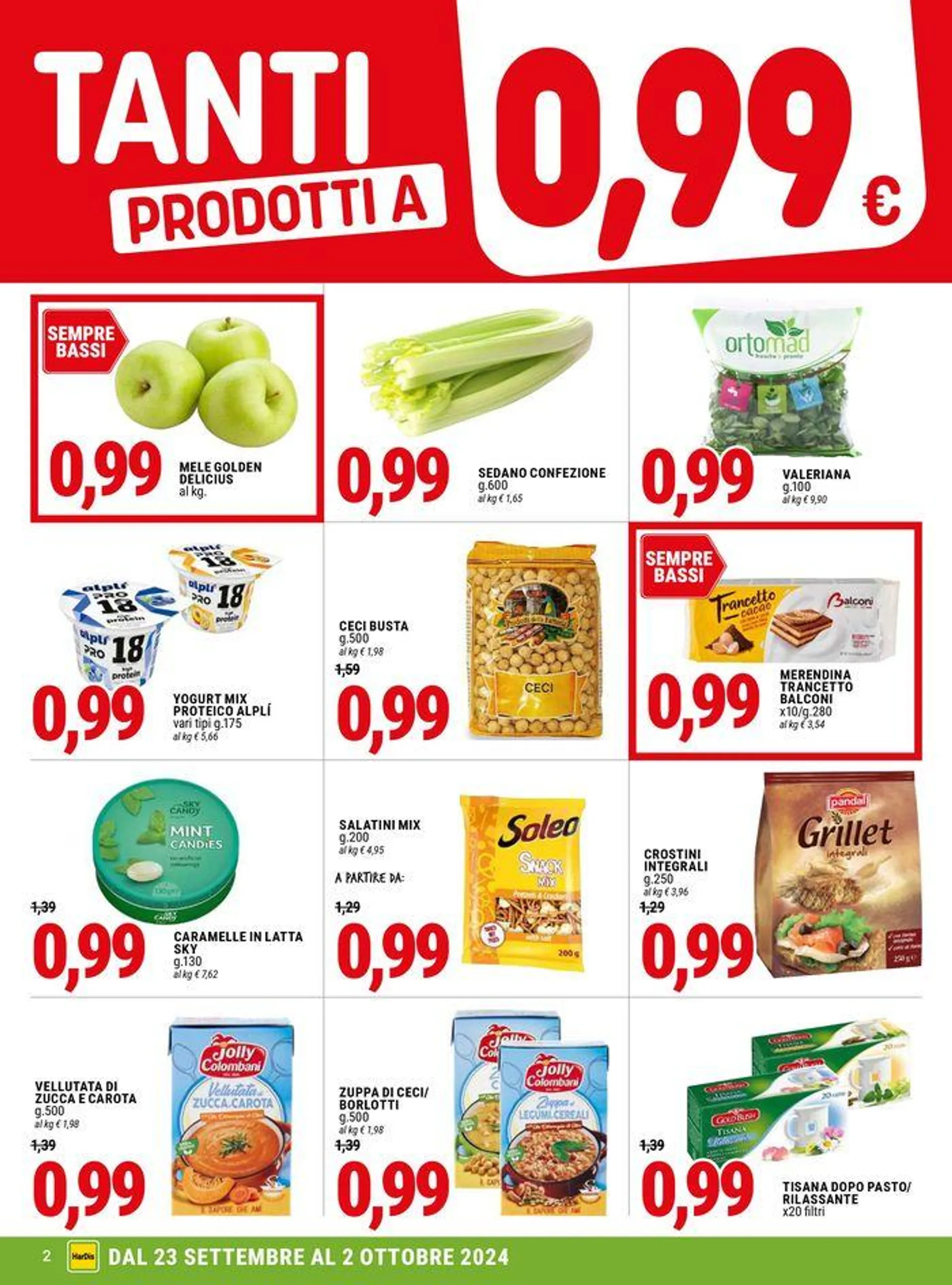 Tanti prodotti a 0.99€‎  da 23 settembre a 2 ottobre di 2024 - Pagina del volantino 2