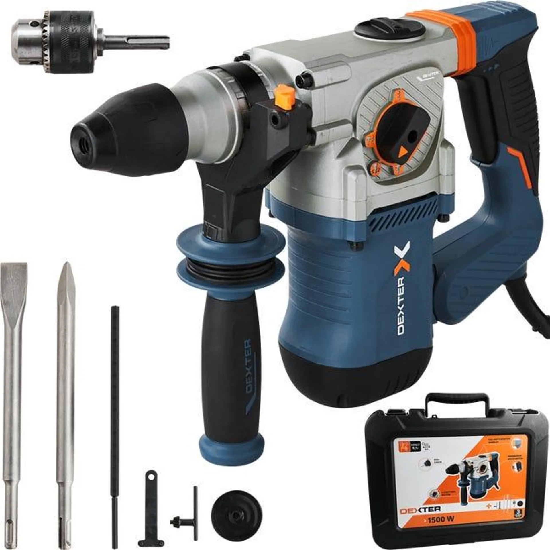 Martello tassellatore a filo DEXTER 2021R04P01 SDS Plus 1500W 5.1J 4500 colpi/min