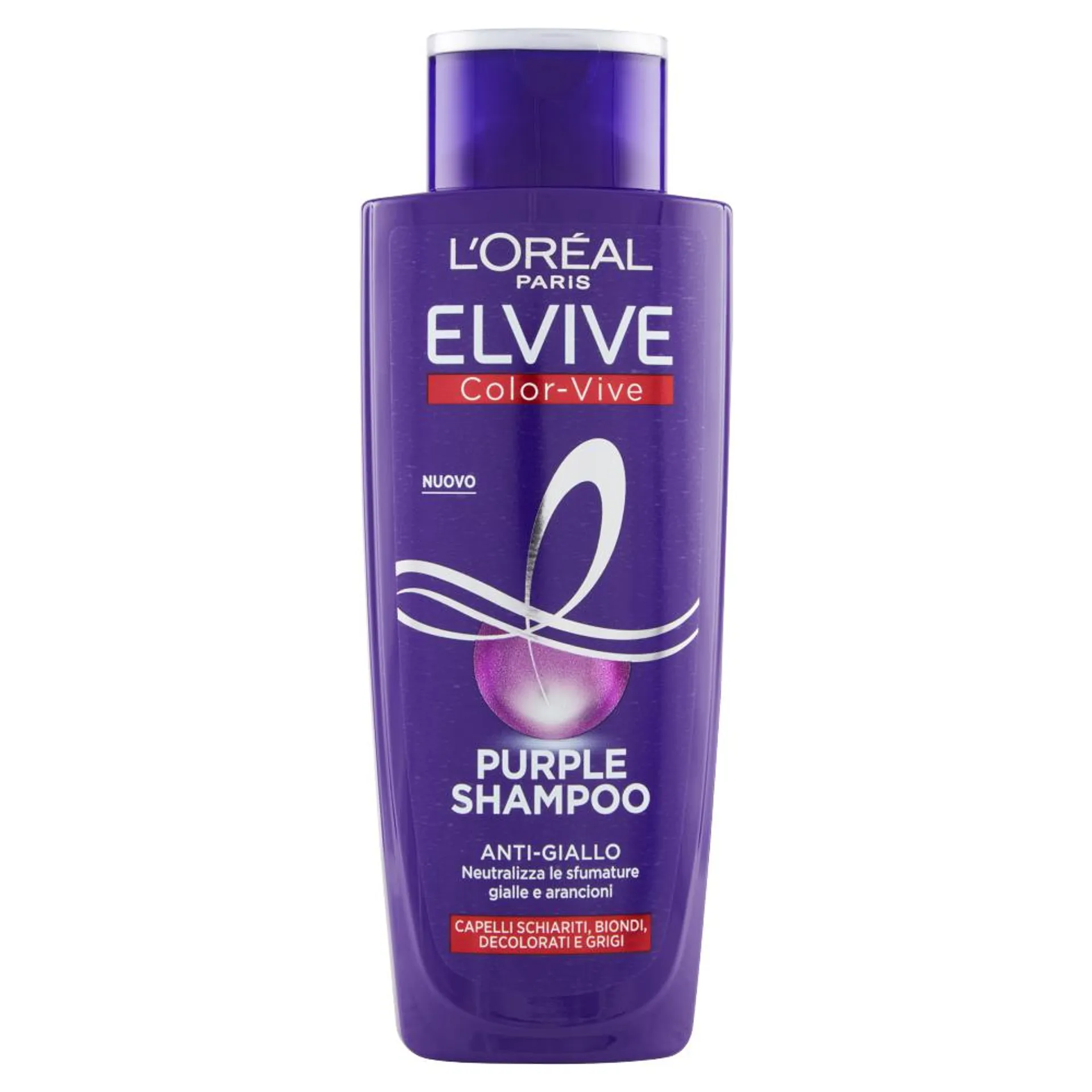 L'Oréal Paris Shampoo antigiallo Color Vive Purple, per capelli schiariti, biondi, grigi, 200 ml