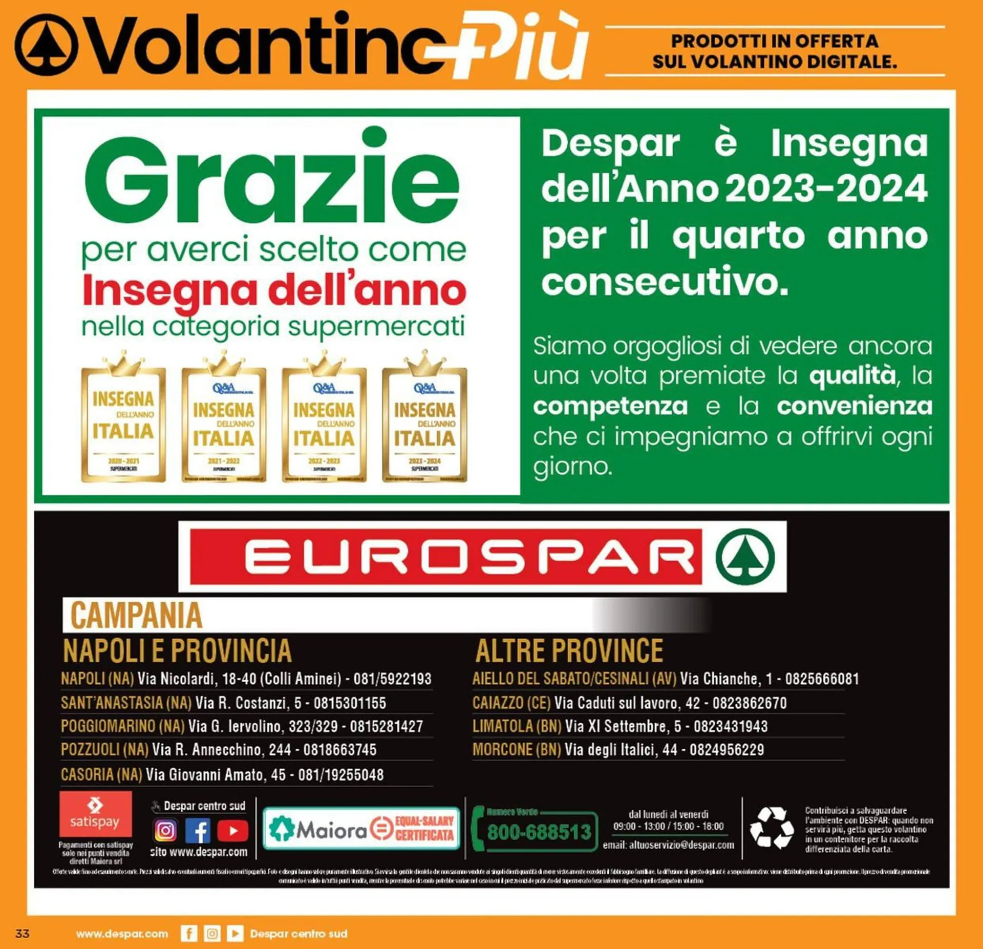 Volantino Eurospar da 9 aprile a 17 aprile di 2024 - Pagina del volantino 33