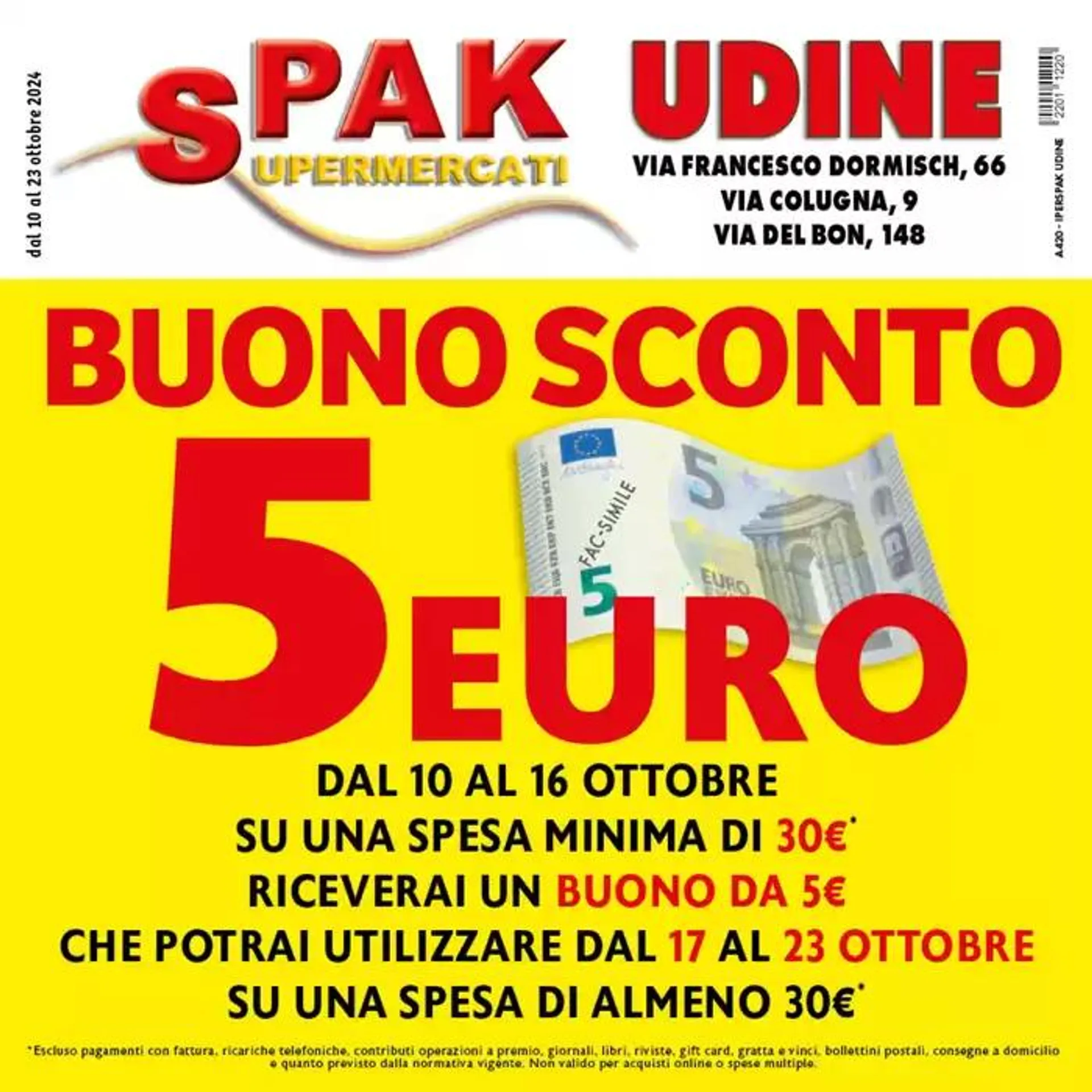 Buono sconto 5 euro  da 10 ottobre a 23 ottobre di 2024 - Pagina del volantino 1