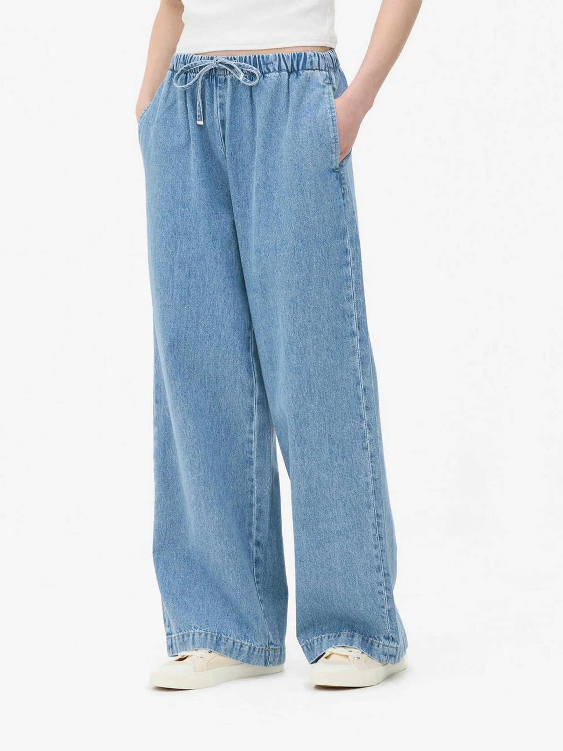 Joggers vaqueros con lazada a la cintura