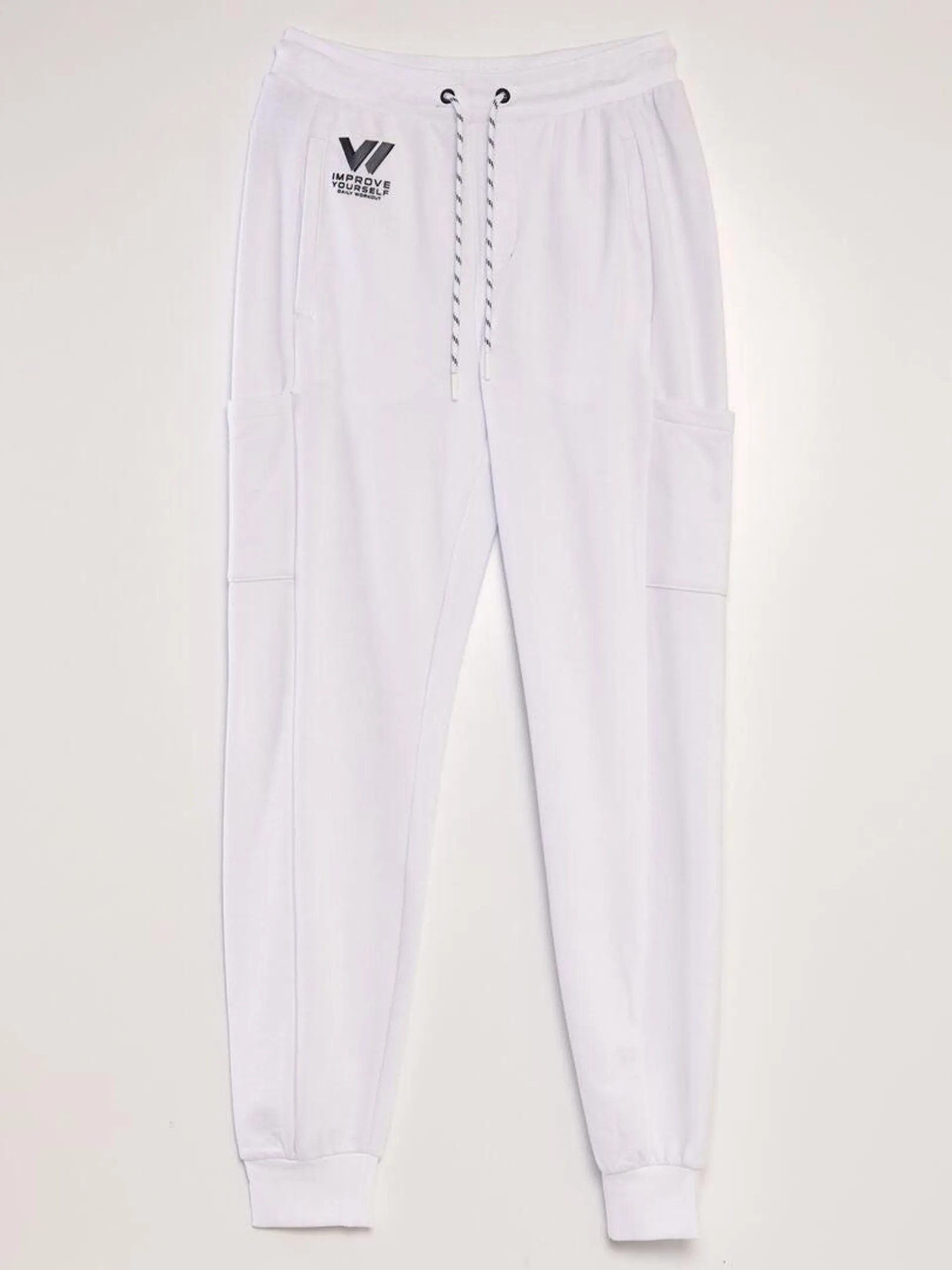 Joggers in tessuto felpato leggero - bianco