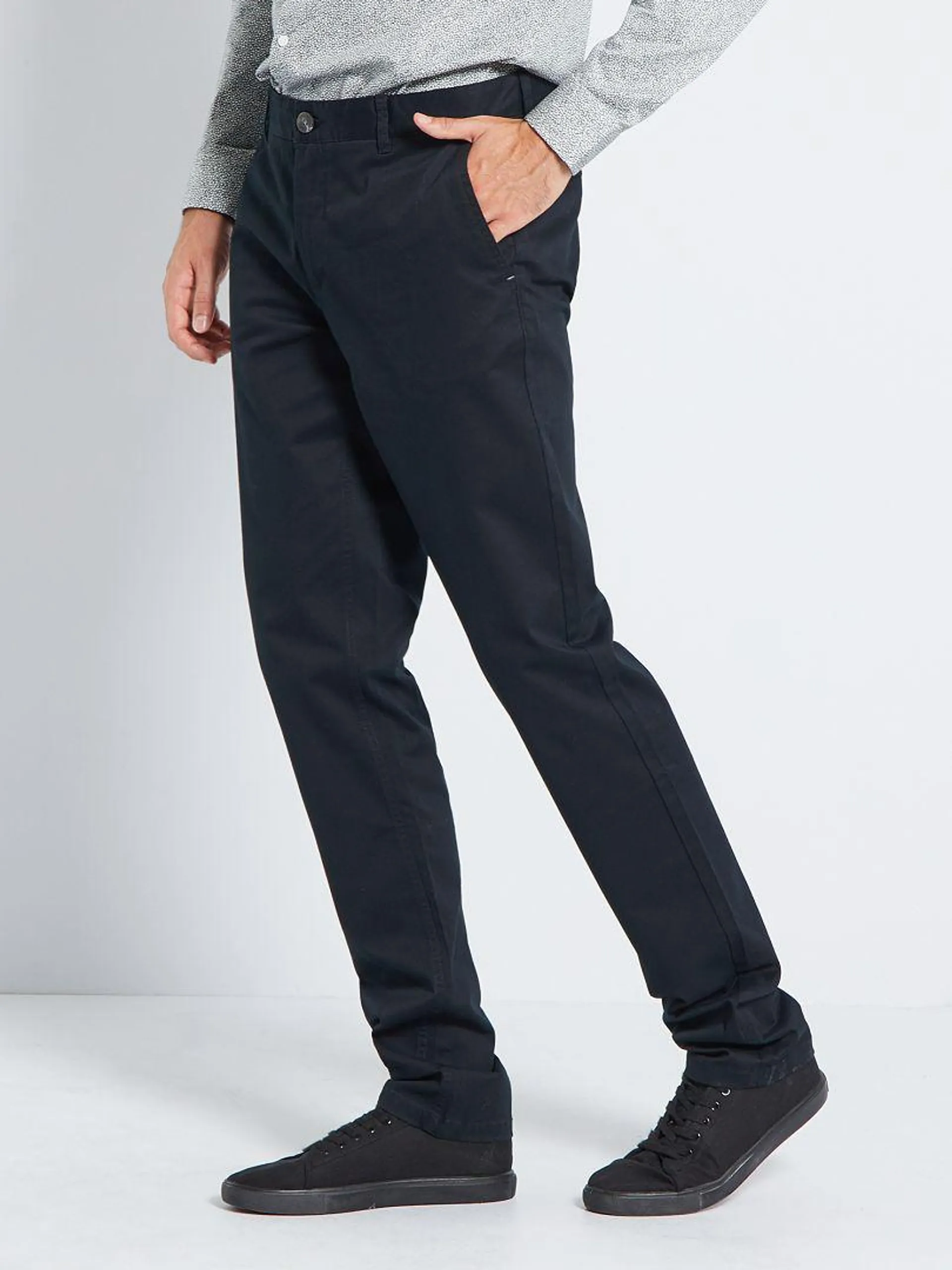 Pantaloni chino slim L38 +195 cm - Nero