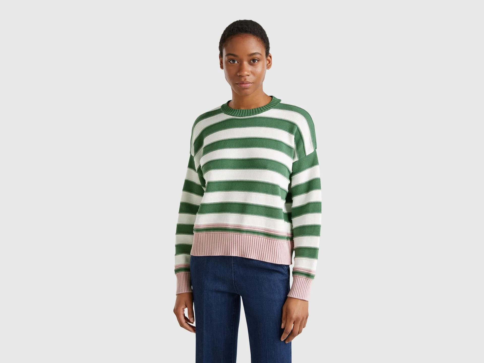 Maglia a righe in cotone tricot