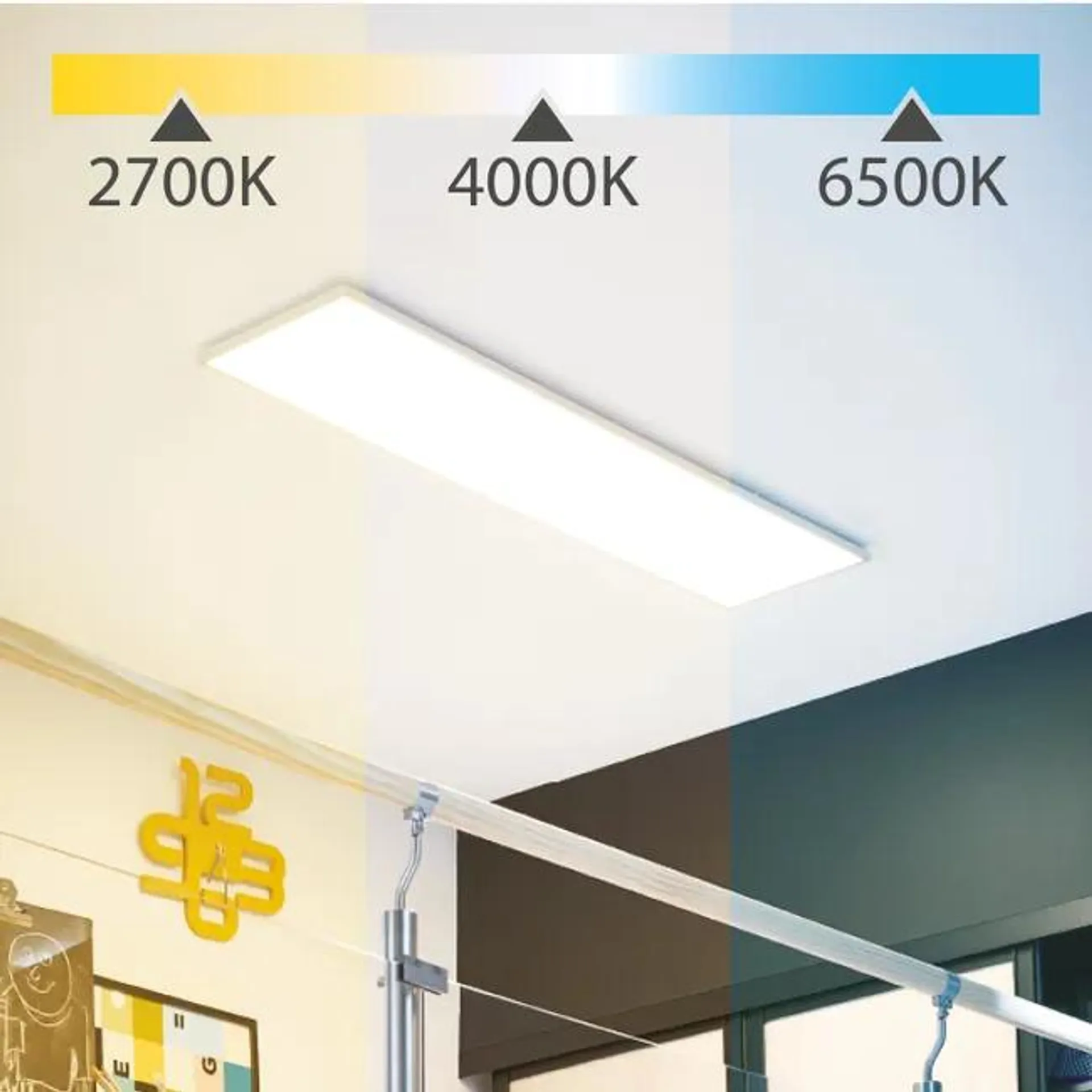 Pannello LED Gdansk bianco 119.5x120 cm con 3 temperature di colore ad intensità regolabile 5400 LUMEN, INSPIRE