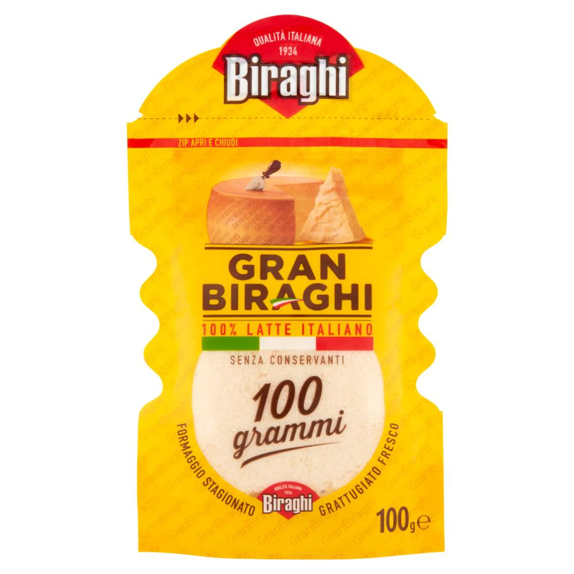 Biraghi Gran Biraghi Formaggio Stagionato Grattugiato Fresco 100 g