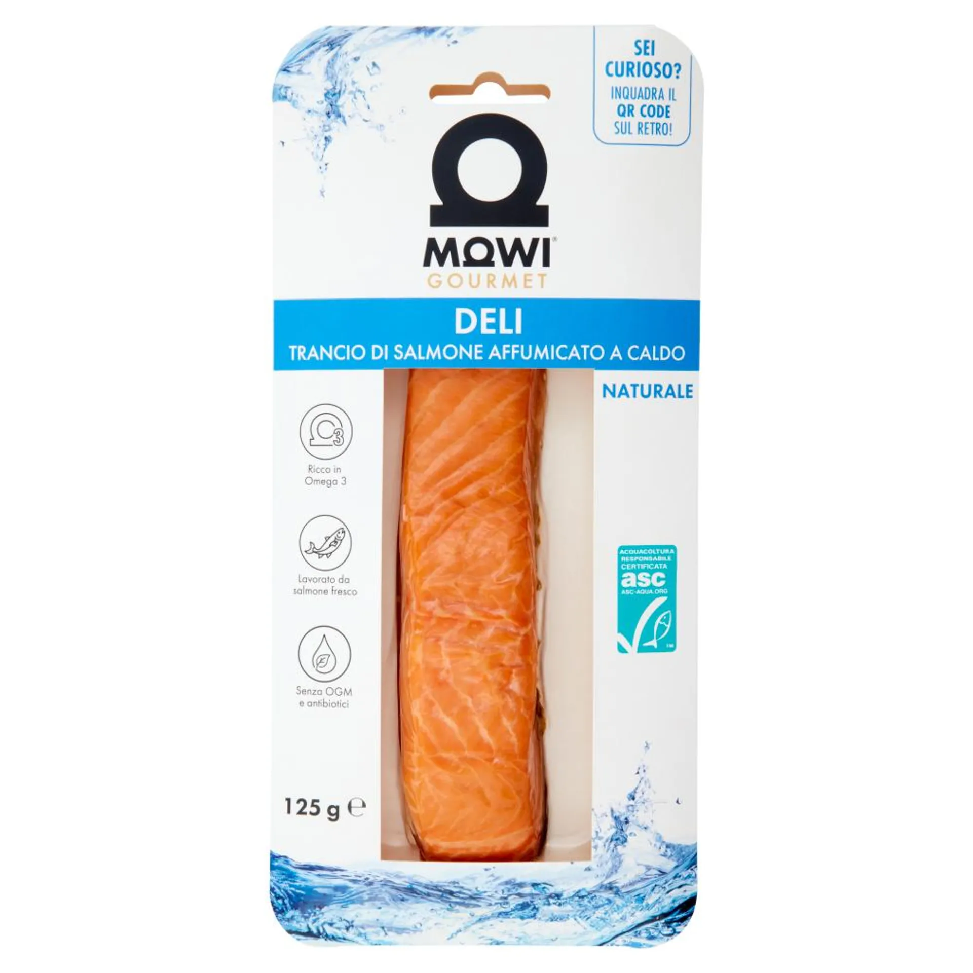 Mowi Gourmet Deli Trancio di Salmone Affumicato a Caldo Naturale 125 g