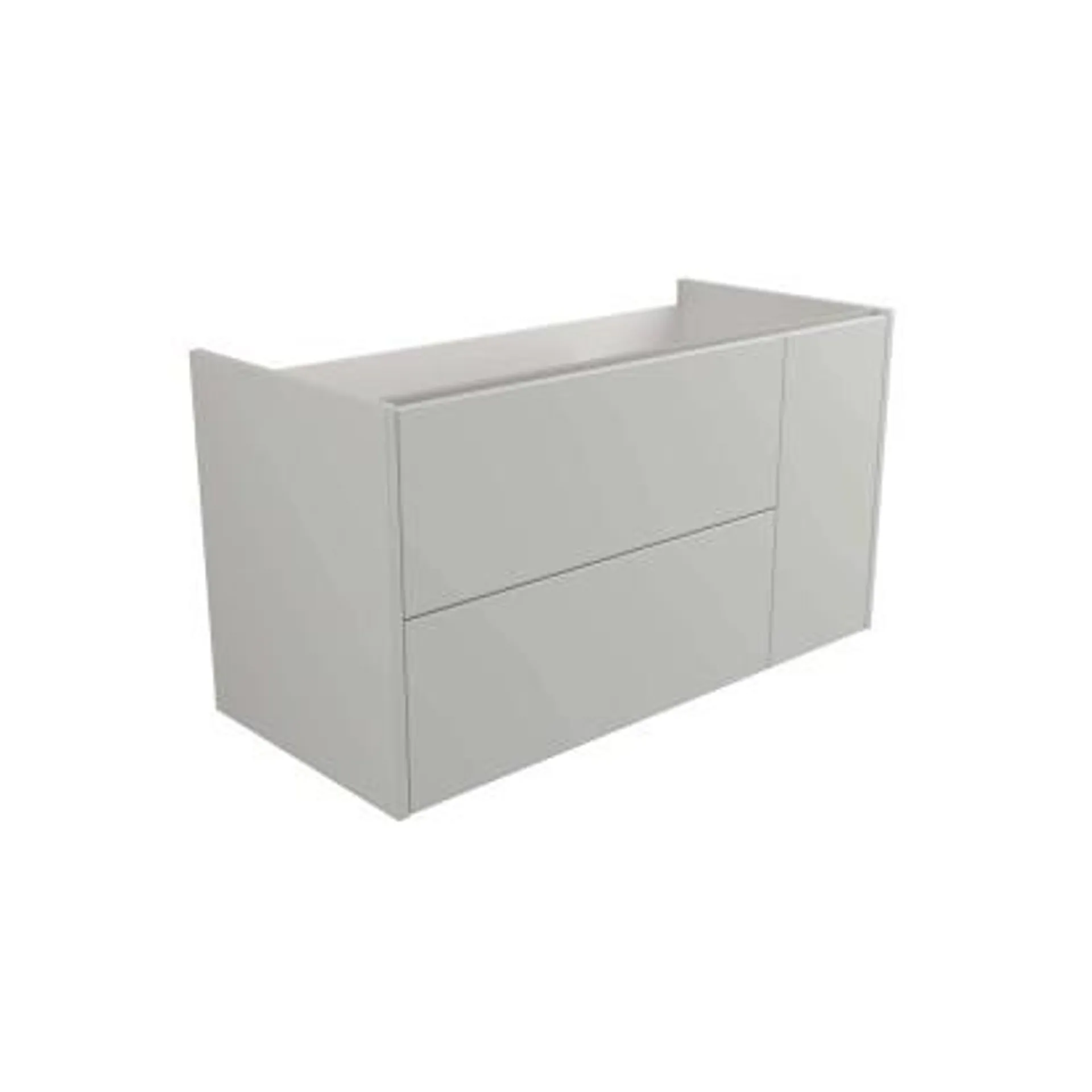 Base lavabo sospesa 100x45x54 cm bco lucido con 2 cassetti 1 anta dx push