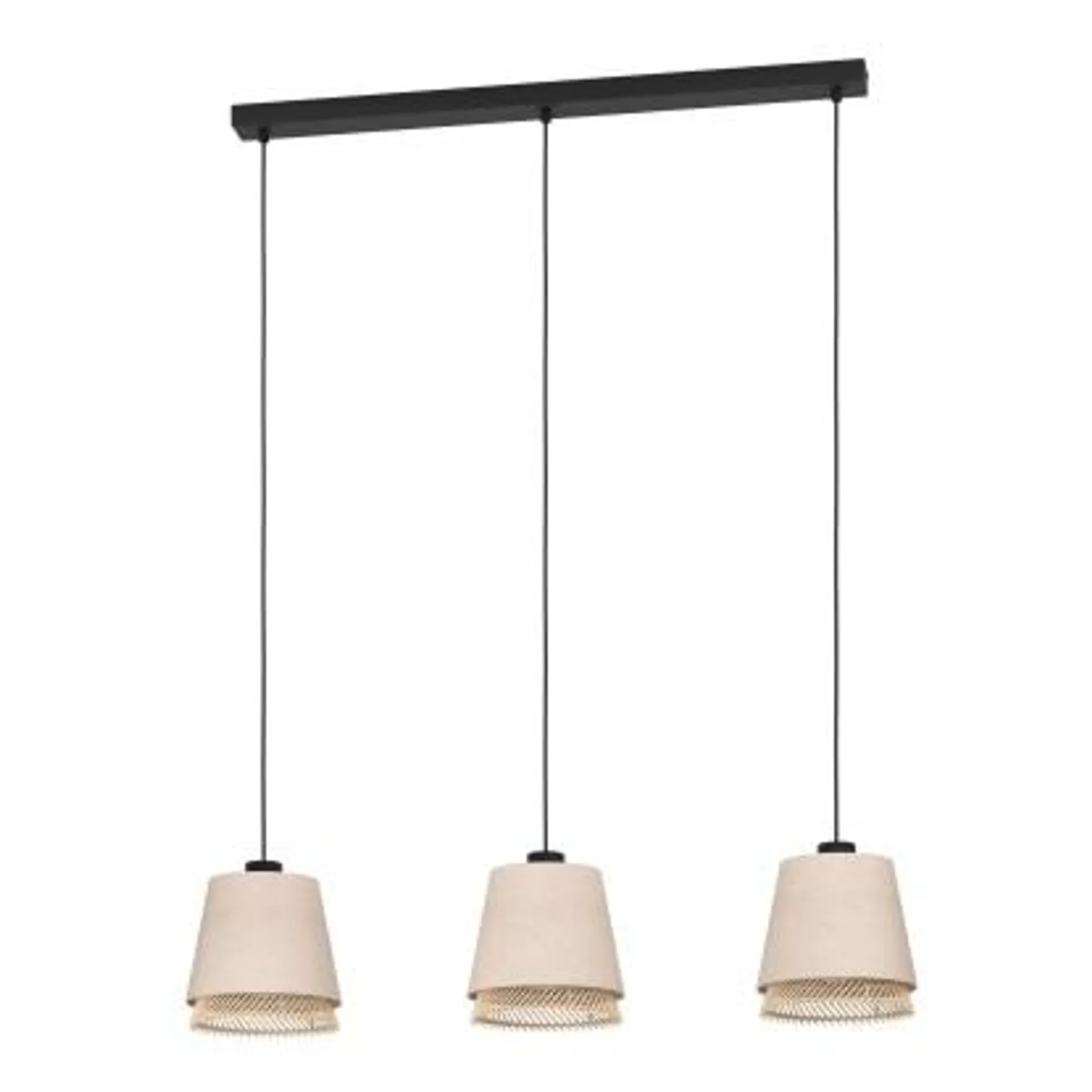 Lampada a sospensione Eglo Tabley 3xE27 40 W 89x19 cm nero