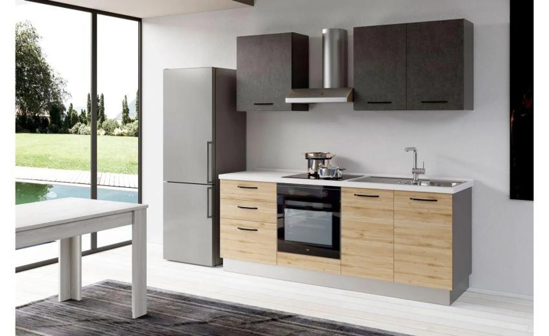 Gilda 2.0 cucina 270 cm colore rovere cadiz e portland