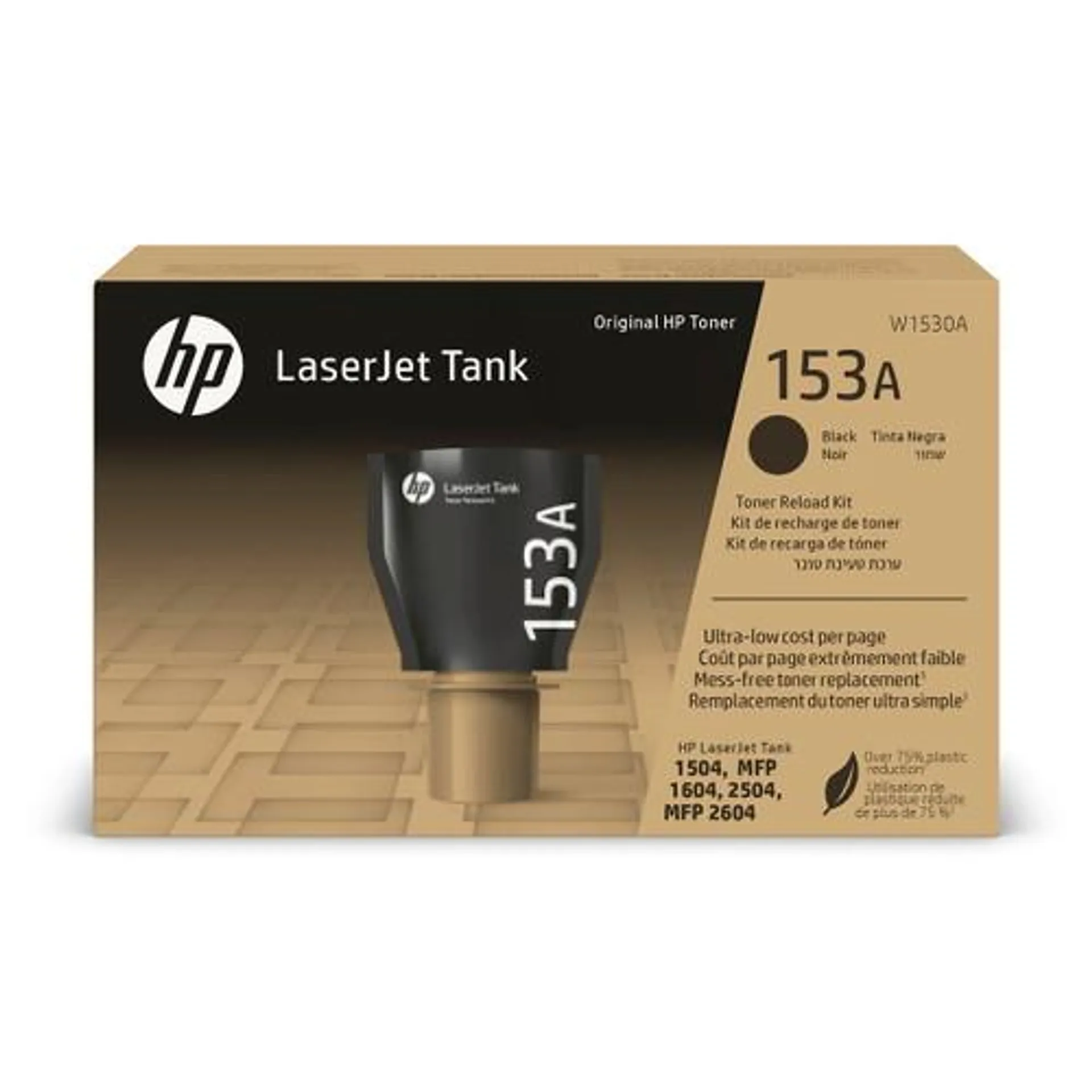 HP - 153A W1530A, Nero, Kit di Ricarica Toner Originale, da 2.500 pagine, per HP LaserJet Tank