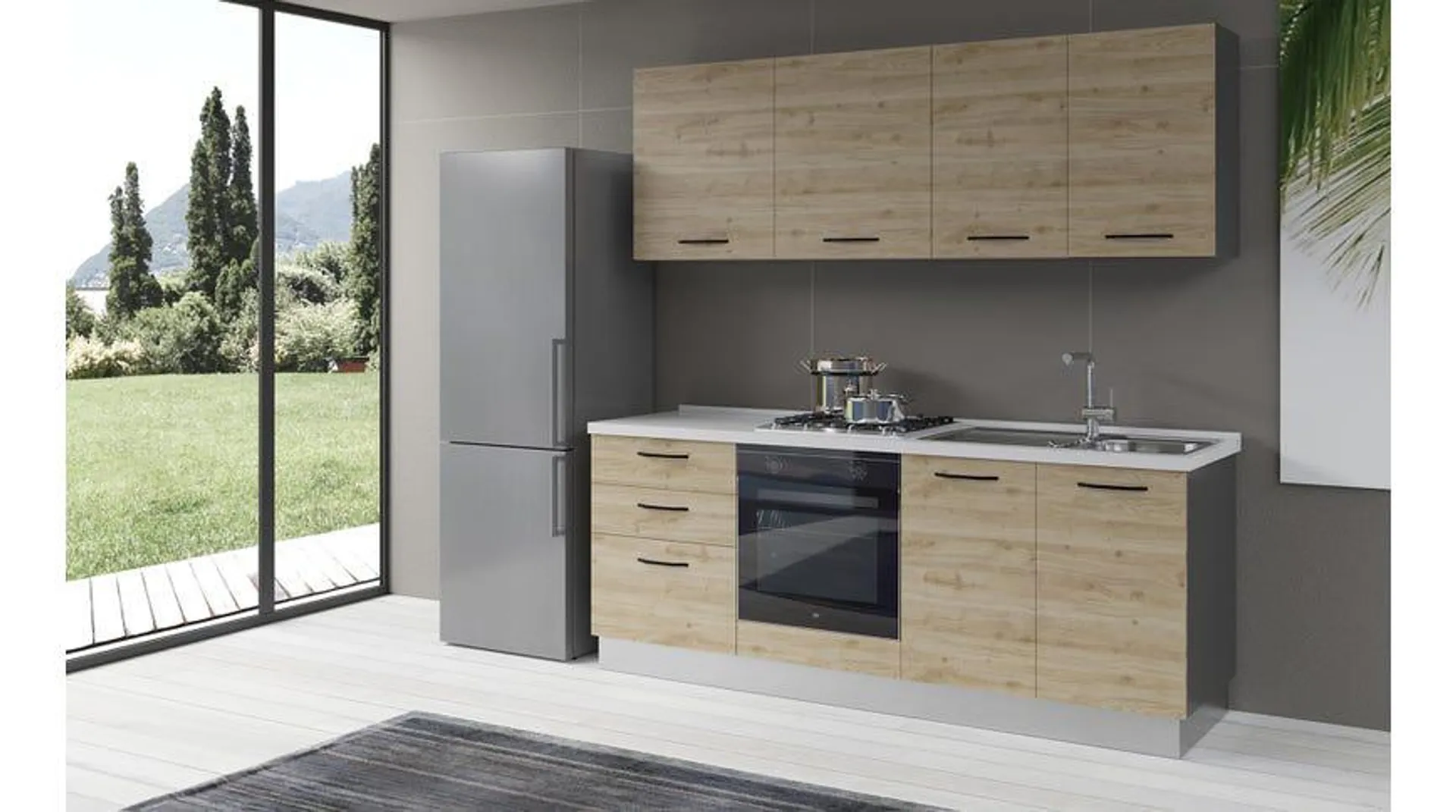 Gilda cucina 270 cm colore rovere cadiz