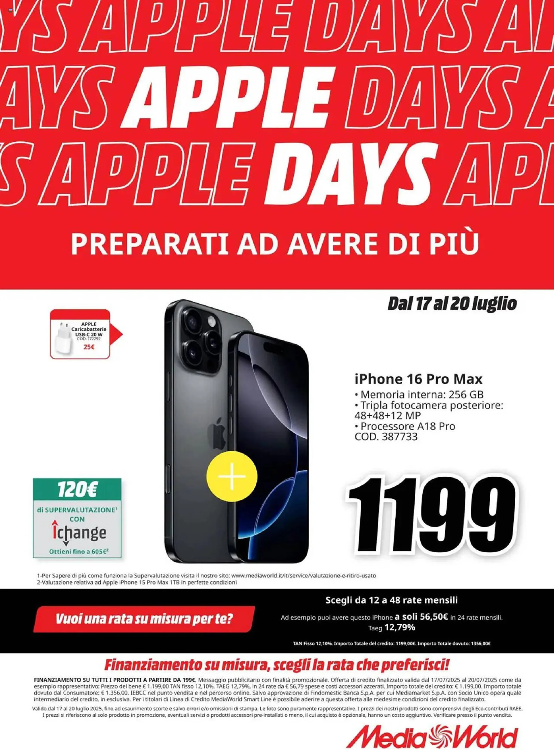 Volantino MediaWorld da 17 luglio a 20 luglio di 2025 - Pagina del volantino 1