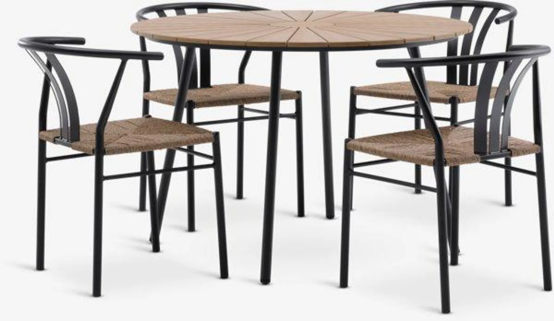 RANGSTRUP Tavolo Ø110 cm naturale/nero + 4 TAGMARK nero