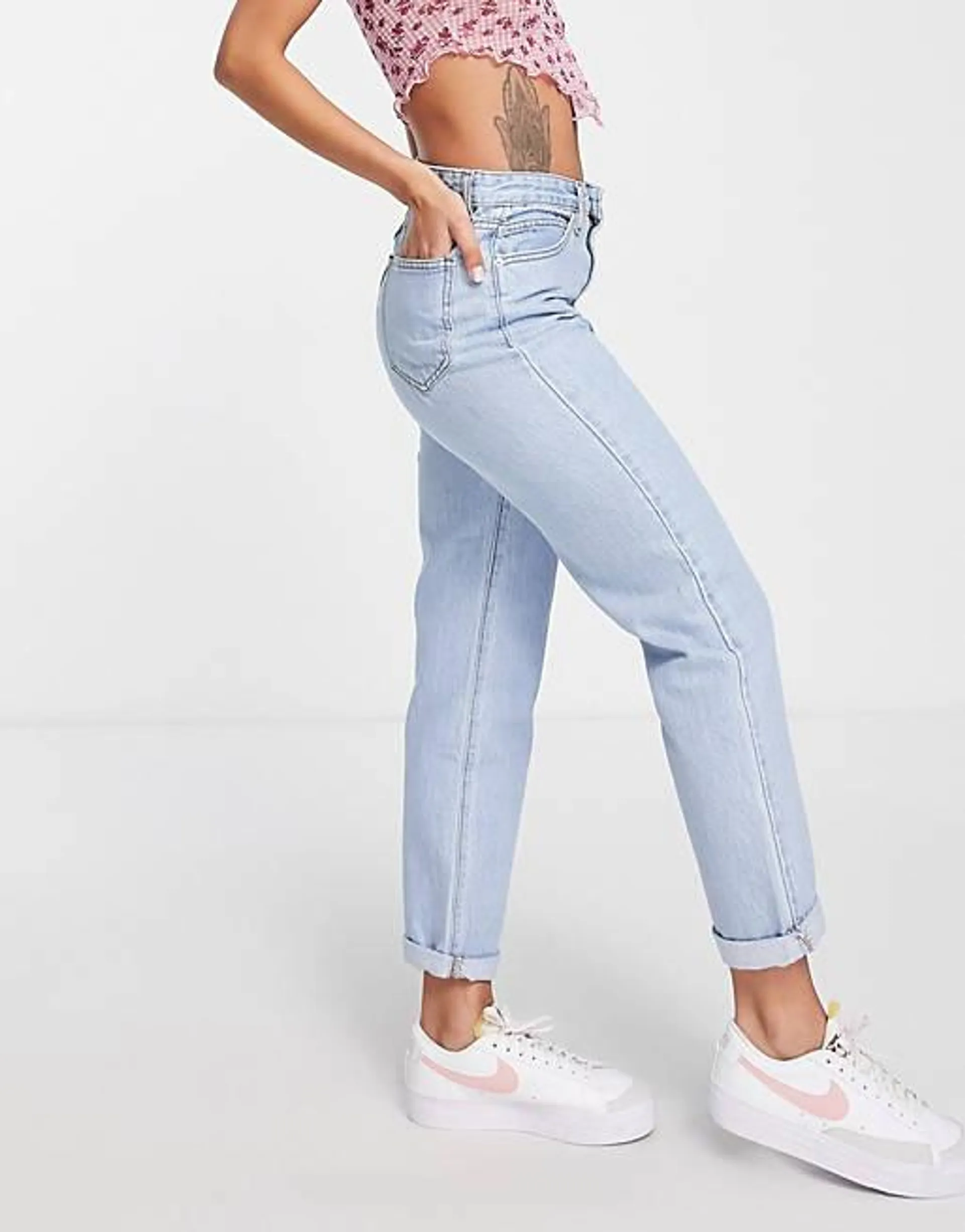 Don't Think Twice - Lou - Mom jeans lavaggio blu medio