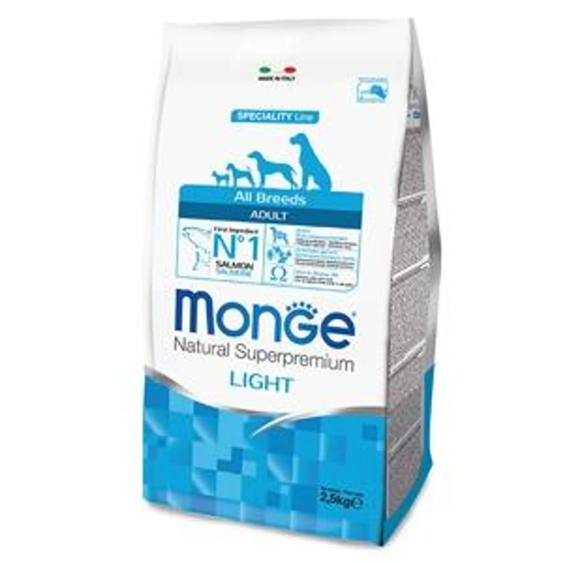 Monge - Natural Superpremium All Breeds Adult Light Salmone e Riso