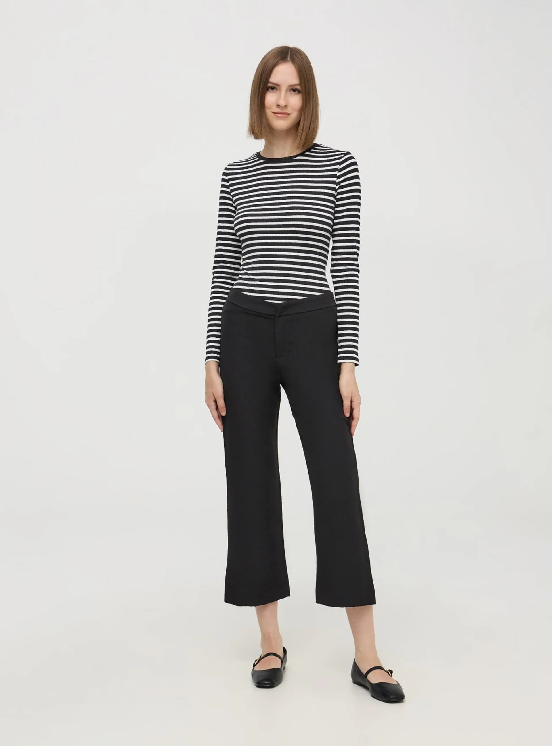 Pantaloni flare crop Nero