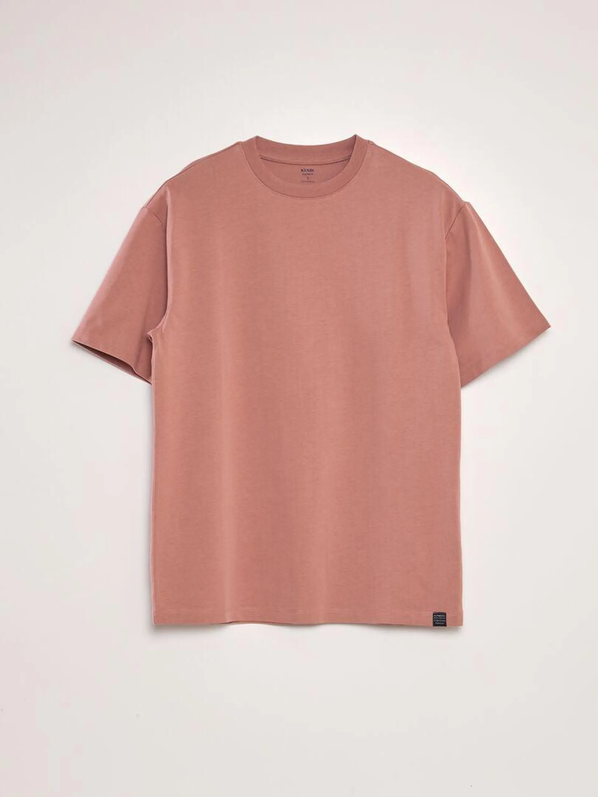 T-shirt en coton uni - Rose