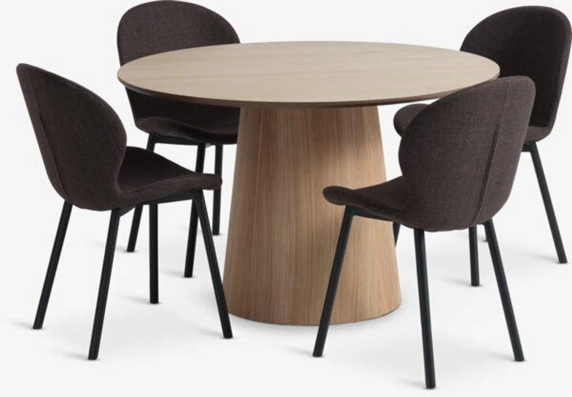 KLIPLEV tavolo Ø120 cm rovere + 4 GEVNINGE beigeo/nero