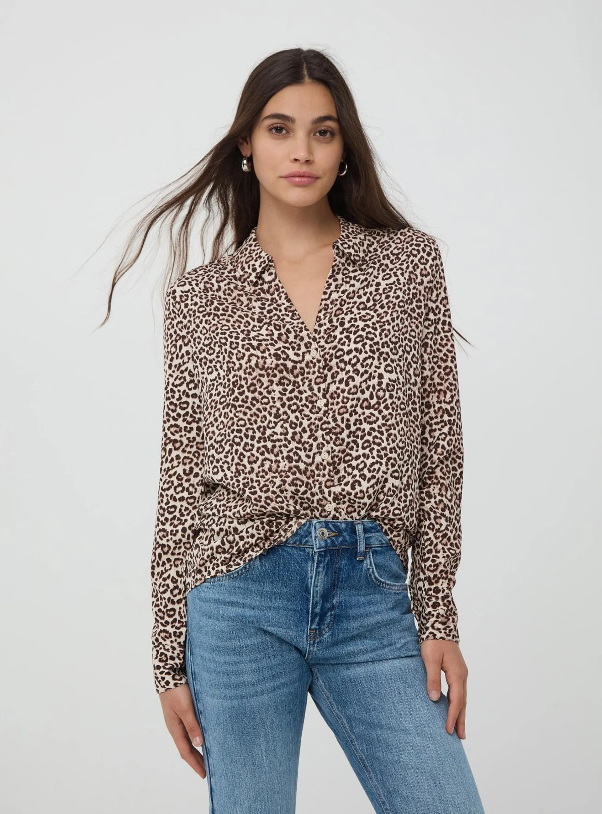 Camicia leopardata Var beige