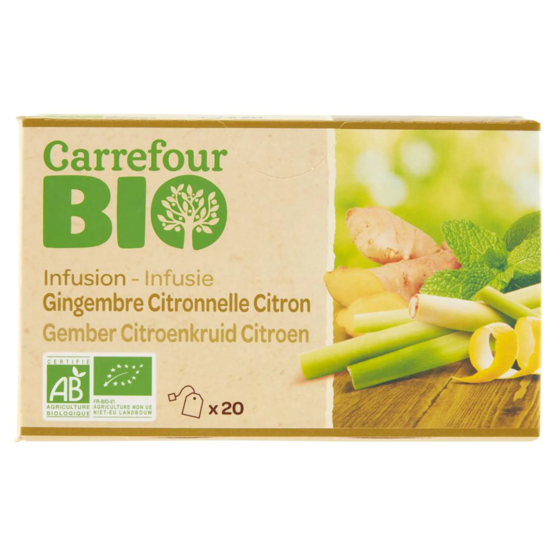Carrefour Bio Infuso Zenzero Citronella Limone 20 x 1,5 g
