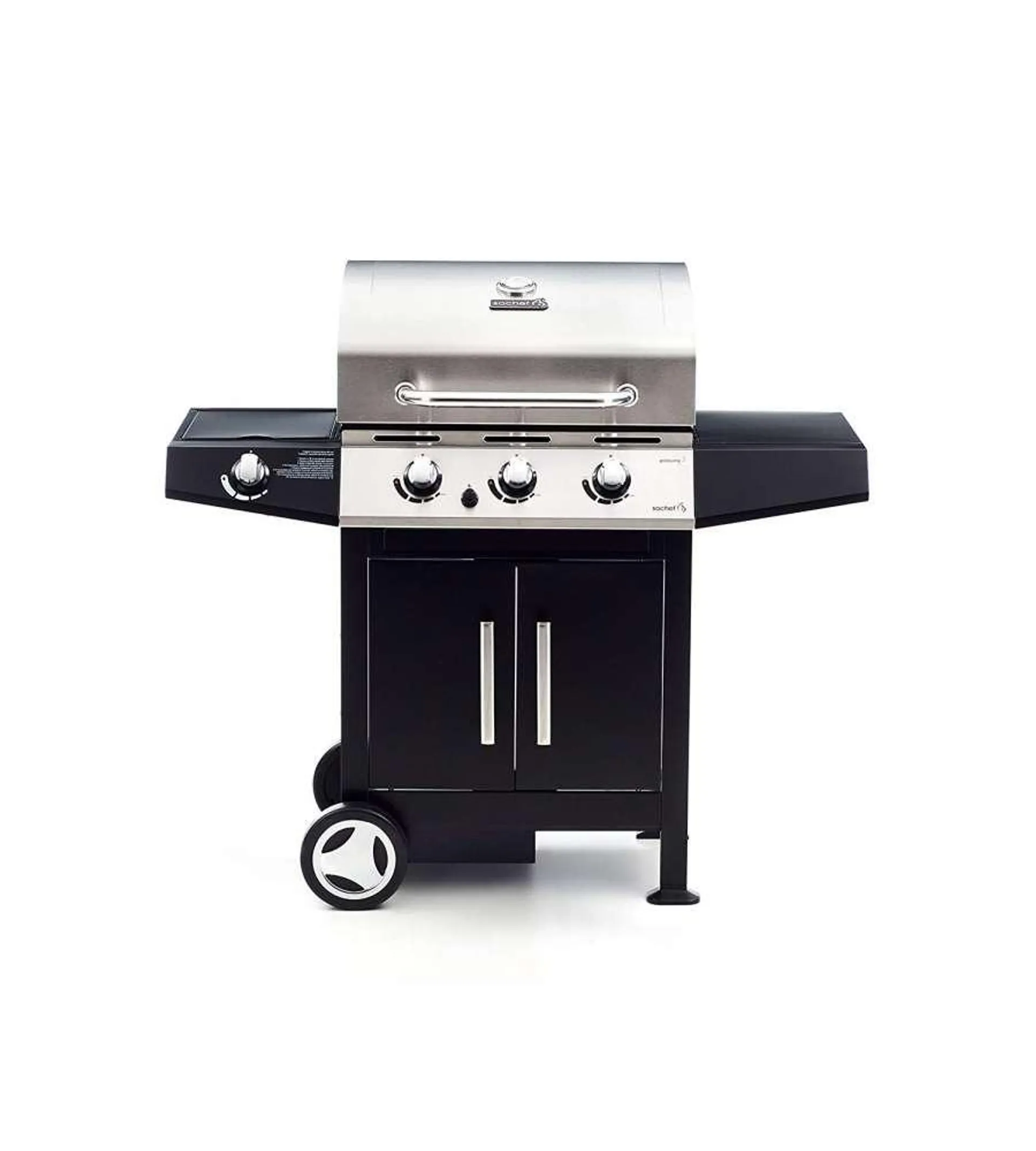 BARBECUE A GAS "GOLOSONE 3" G45129 CON COTTURA A PIETRA LAVICA O AUSTRALIANA - SOCHEF.