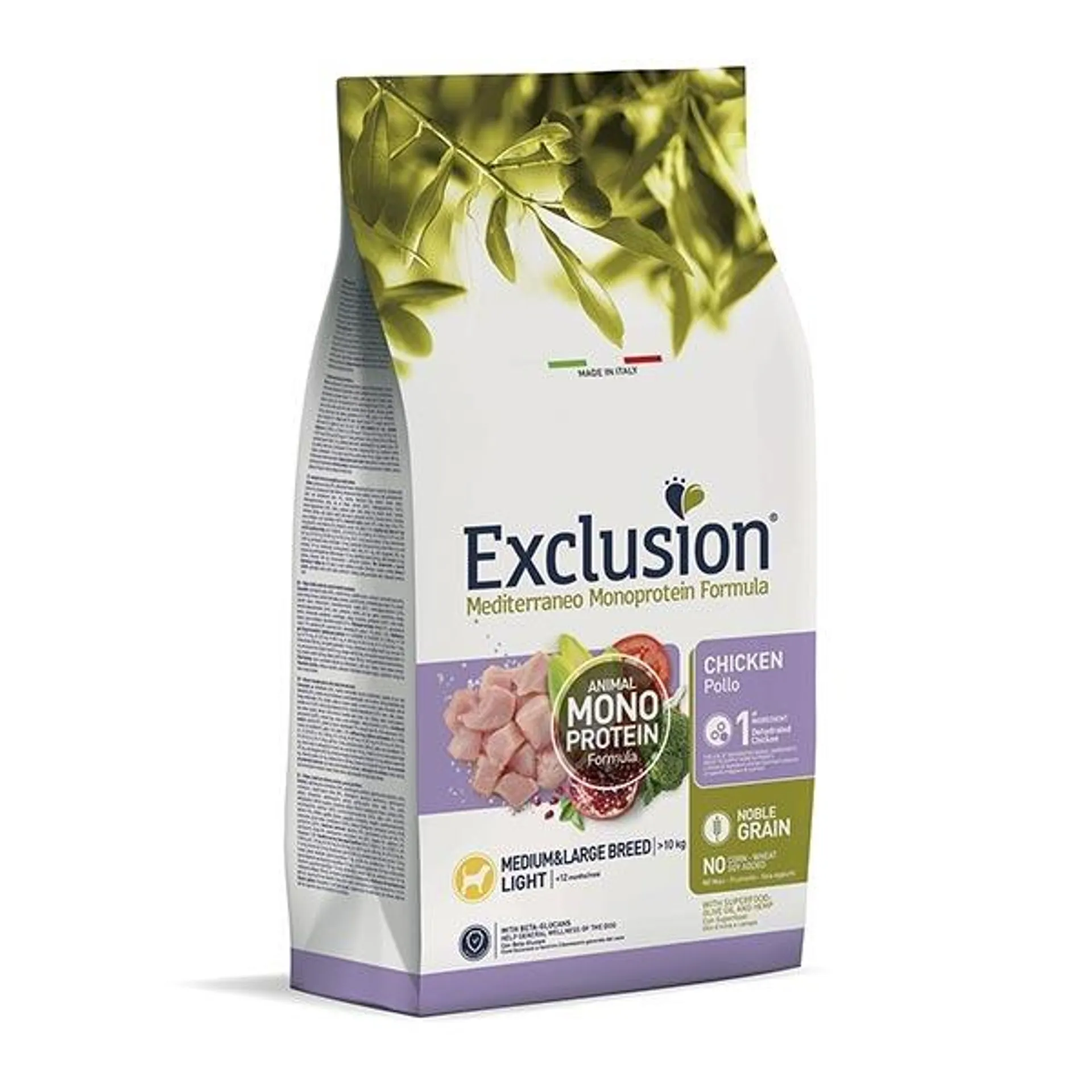 Exclusion - Mediterraneo Monoprotein Light Adult Medium & Large Breed con Pollo