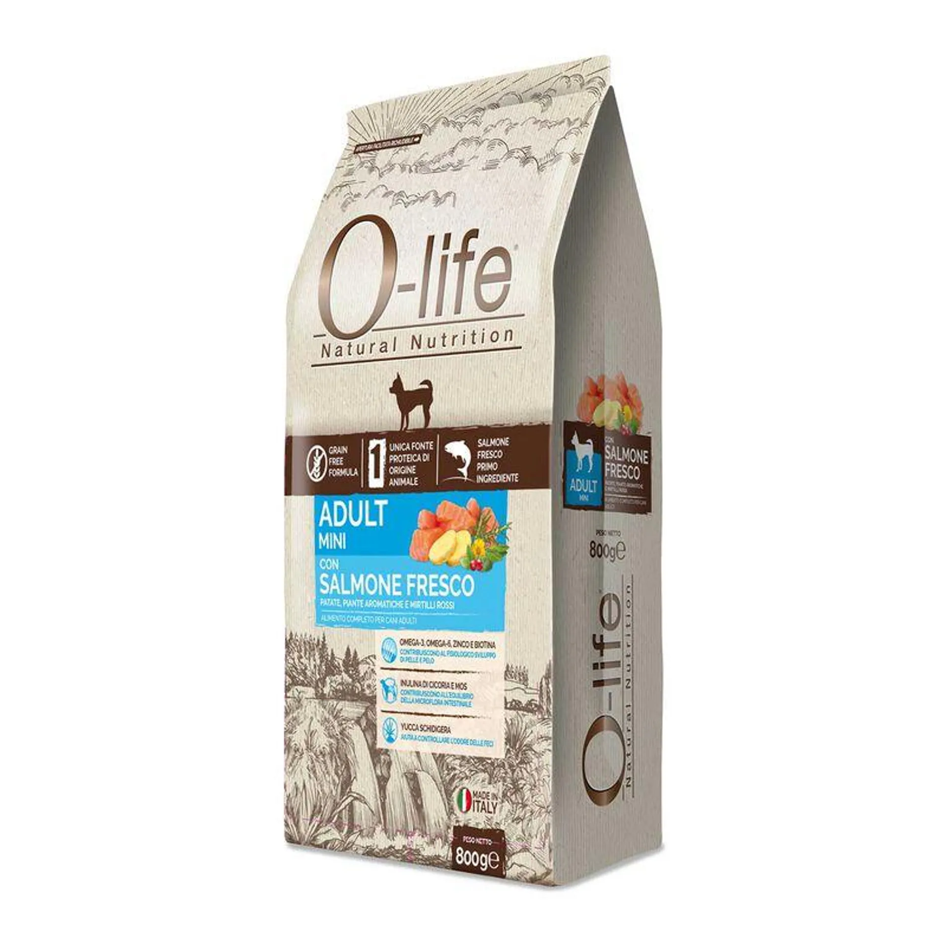 O-life Dog Adult Mini con Salmone Fresco 800 gr