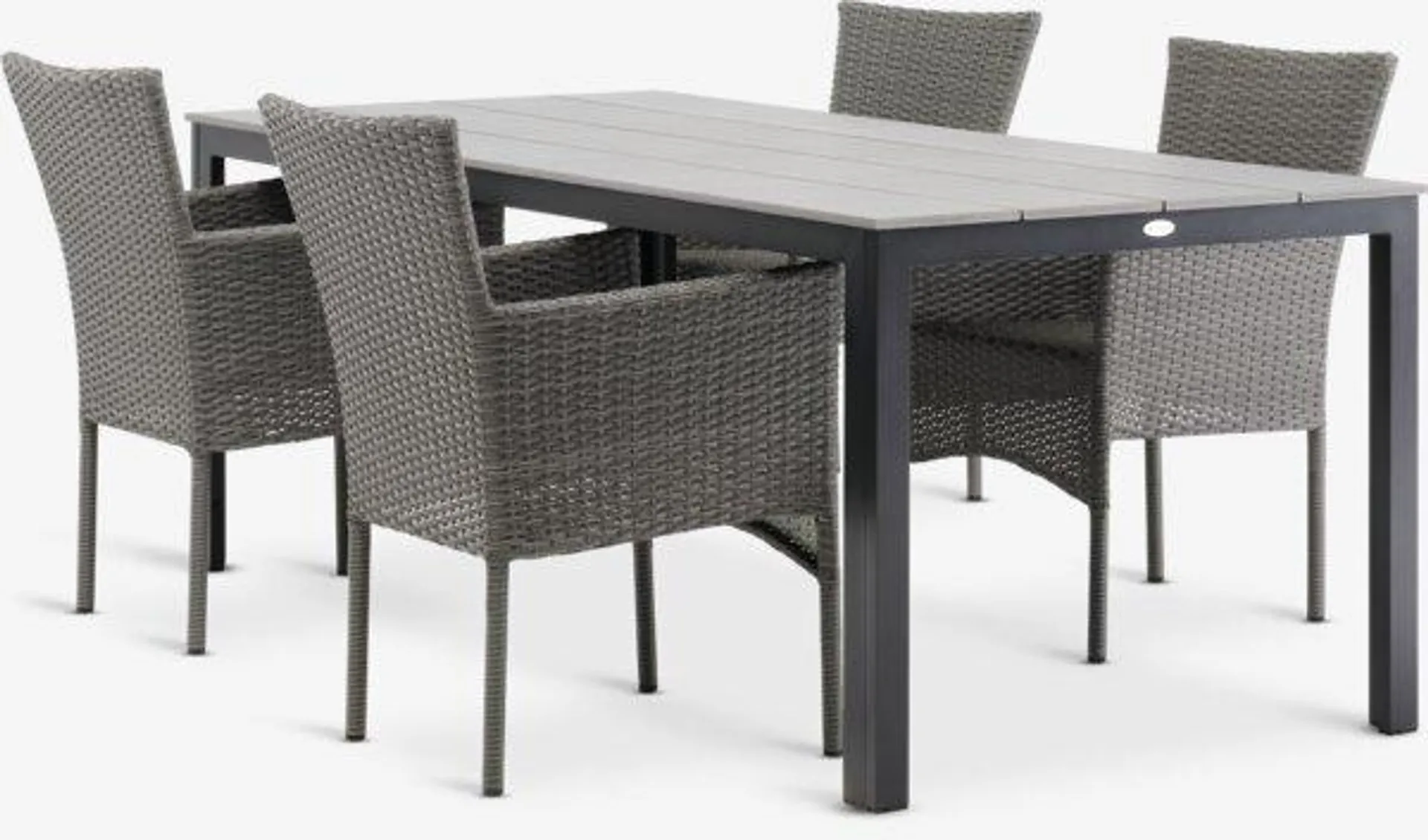 MARIELYST Tavolo L205 cm + 4 AIDT Sedie grigio