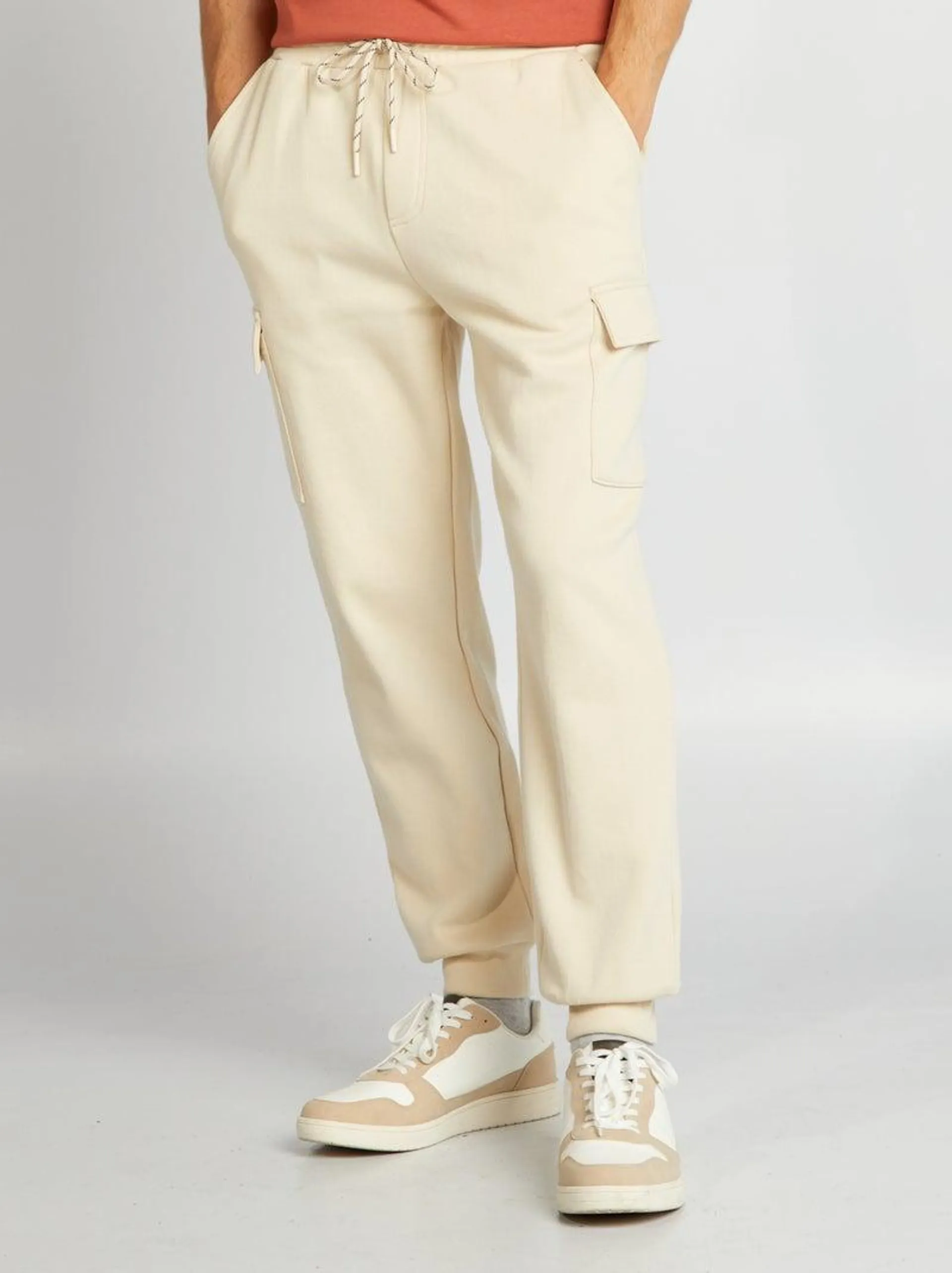 Pantaloni joggers multitasche - BEIGE