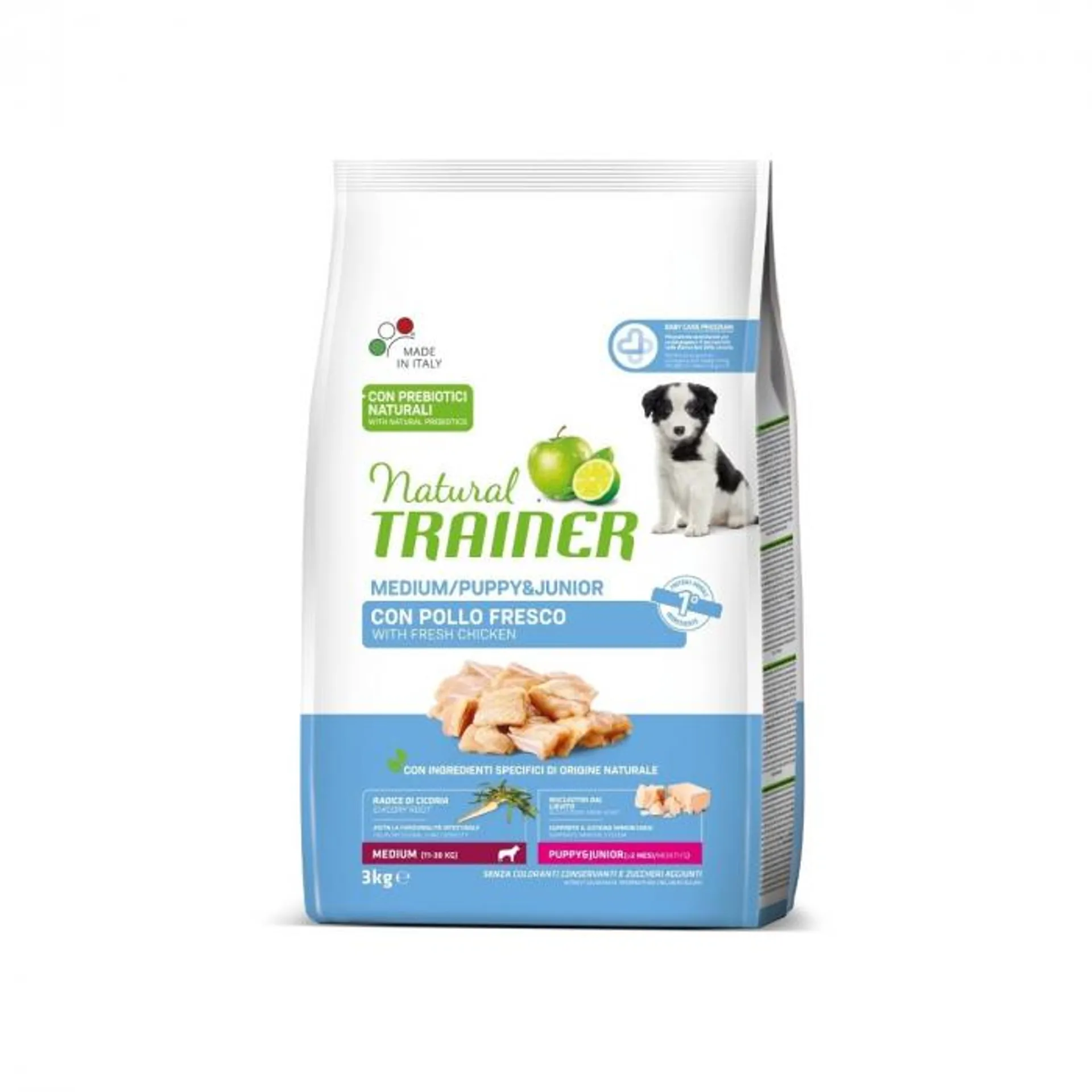 Natural Trainer Medium Puppy crocchette per cani cuccioli 3kg