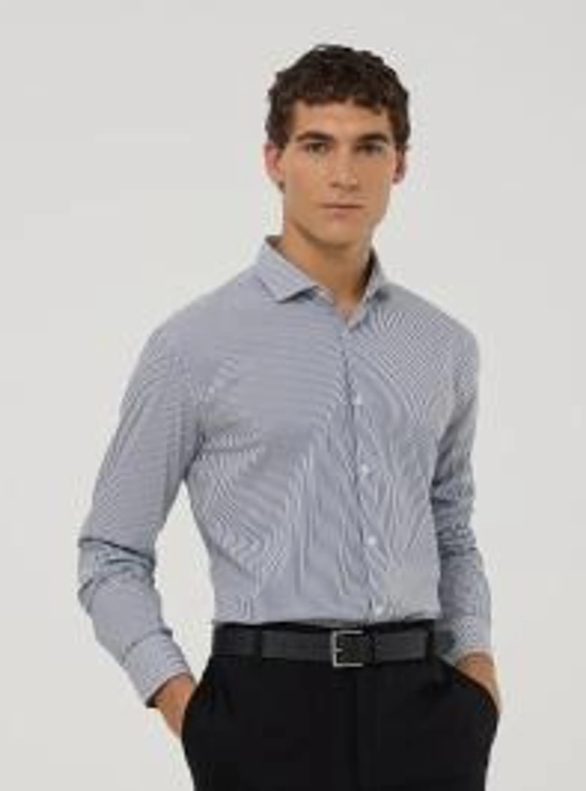 Camicia popeline a righe Var blu