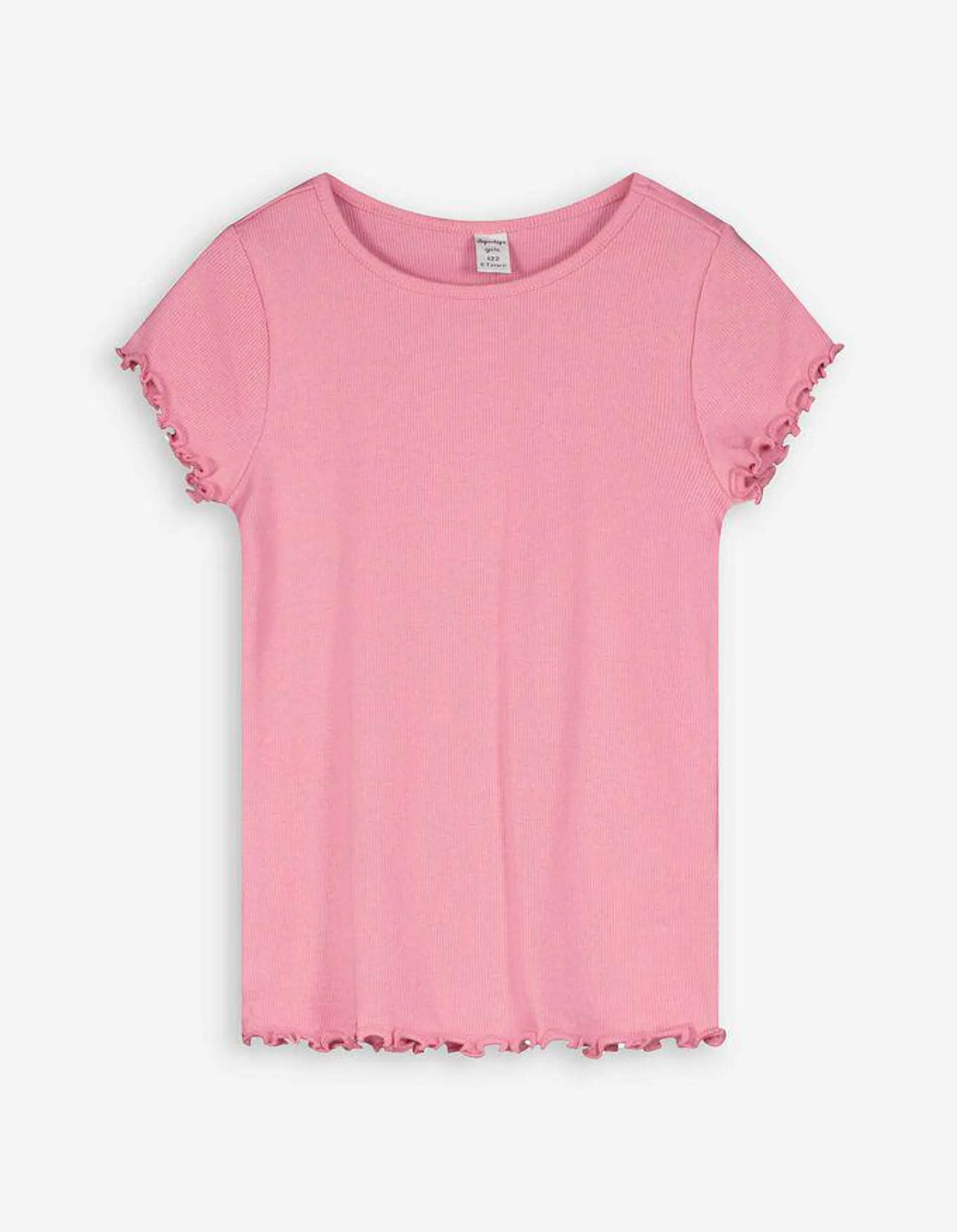 T-shirt - Orlo a conchiglia - rosa fucsia
