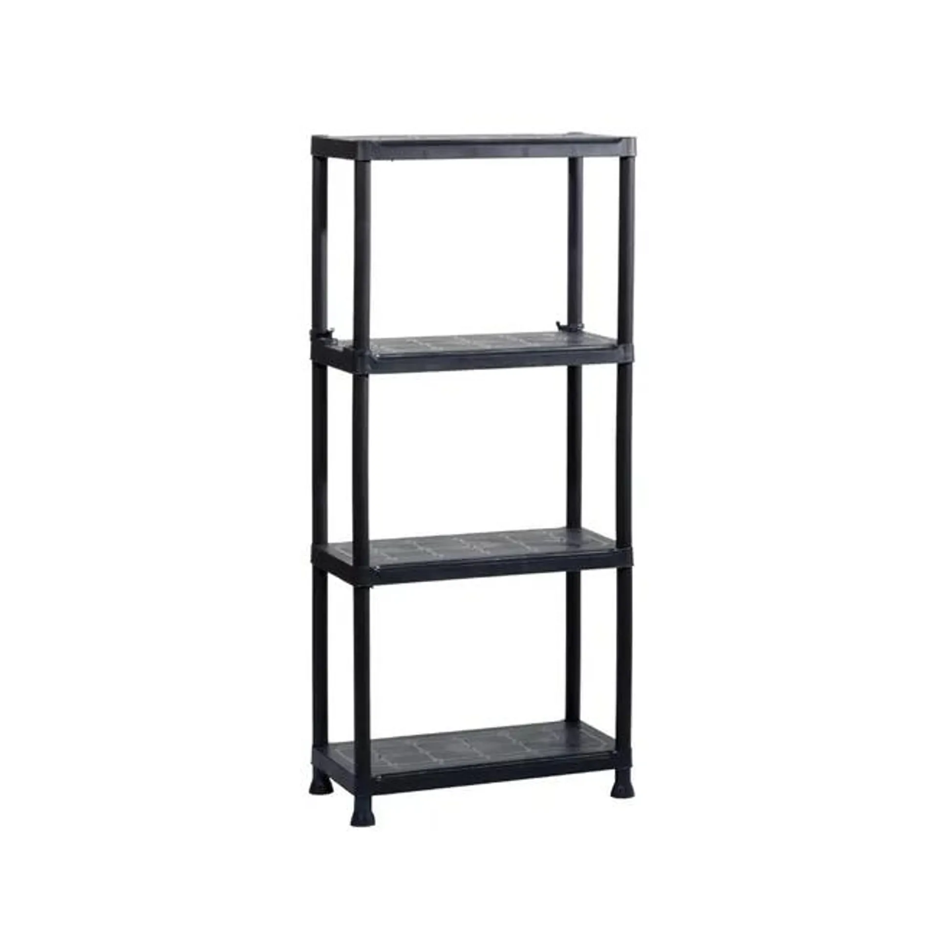 Scaffale in kit 4 ripiani PLUS SHELF 60/4 L 60 x P 30 x H 135 cm nero, portata per ripiano 20 kg